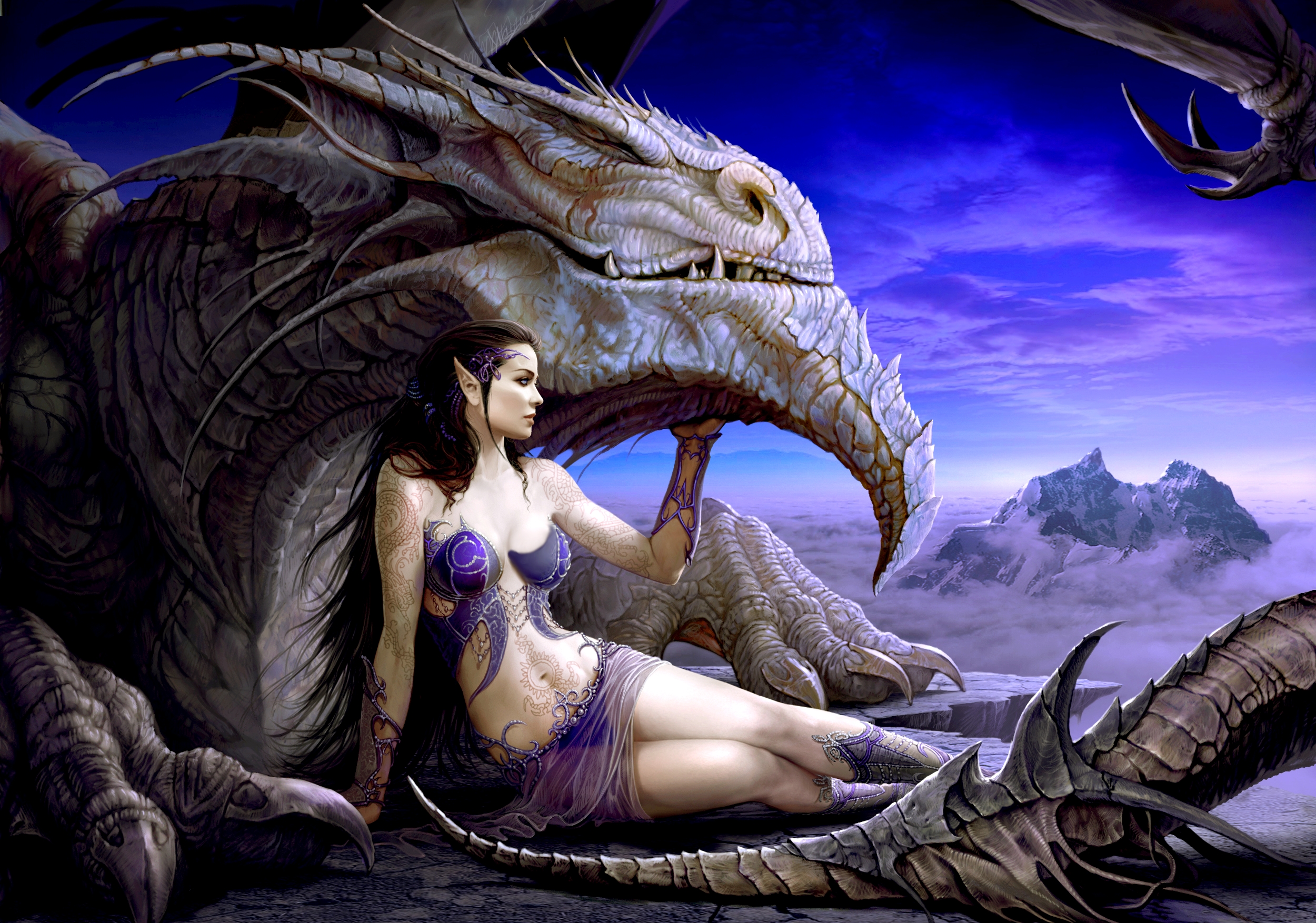 Fantasy Girl With Dragon
 Wallpapers