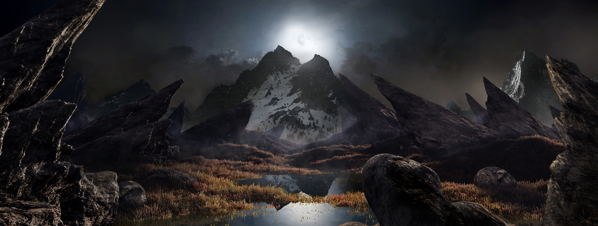 Fantasy Moon Landscape
 Wallpapers