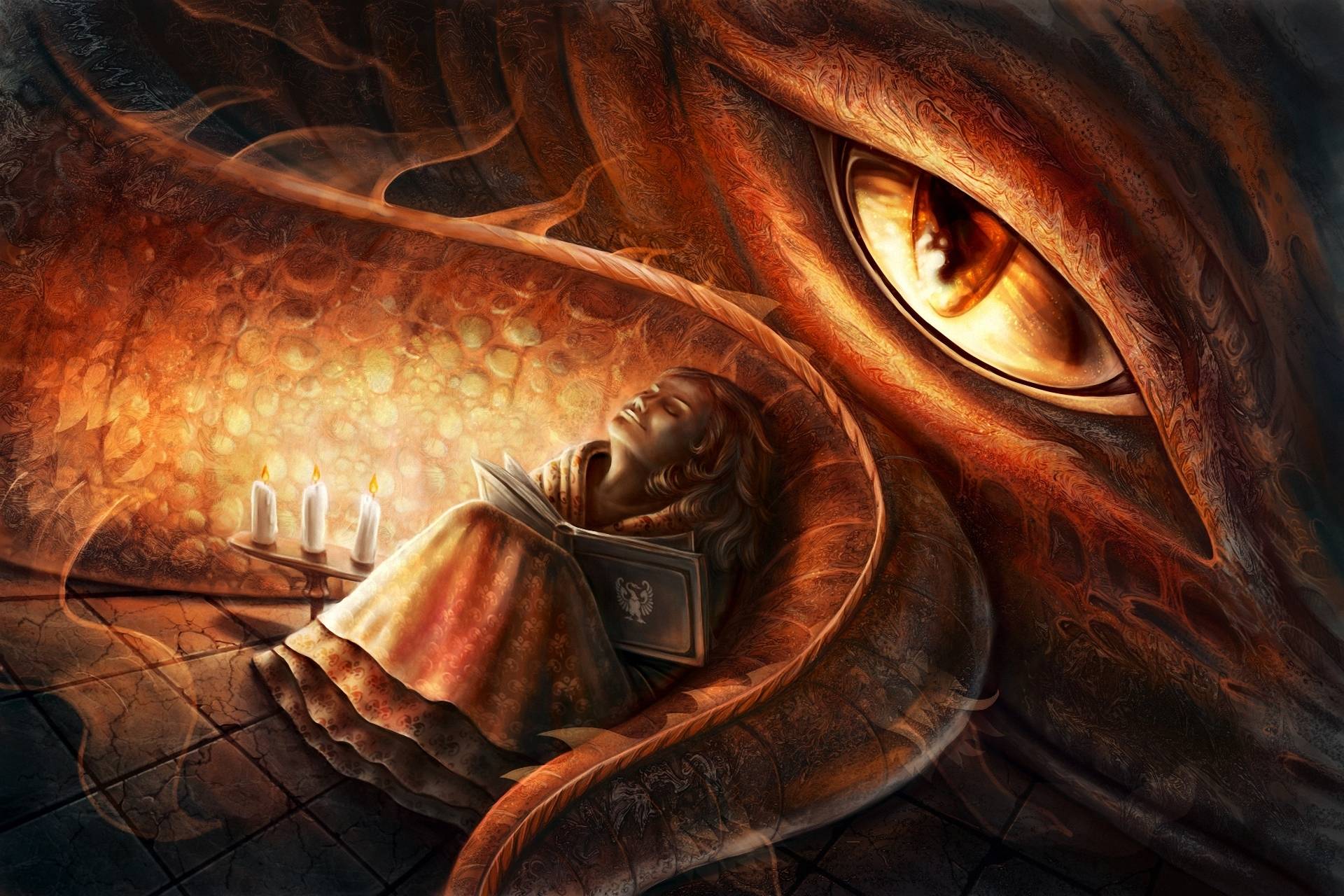 Girl Reading Book Fantasy Art
 Wallpapers