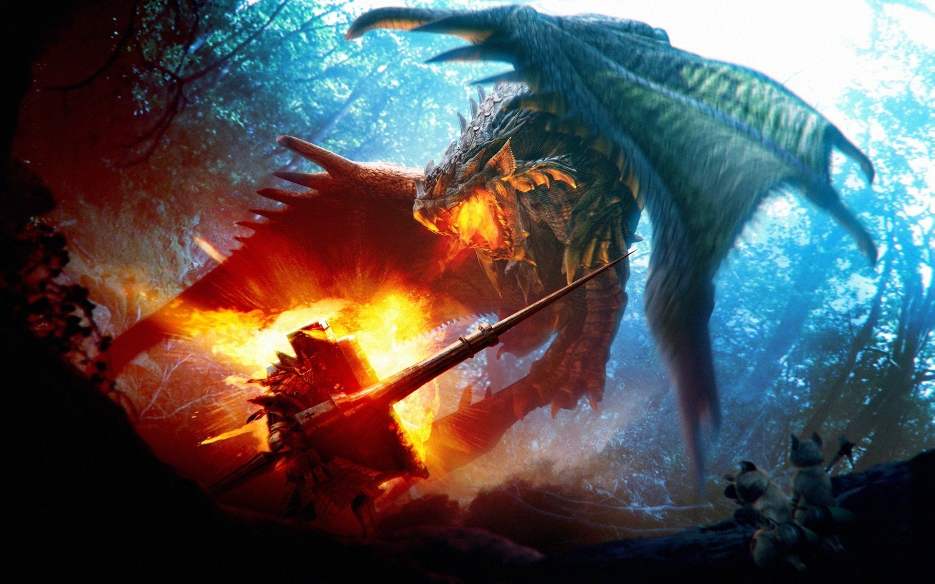 Ice Vs Fire Dragon Fight
 Wallpapers