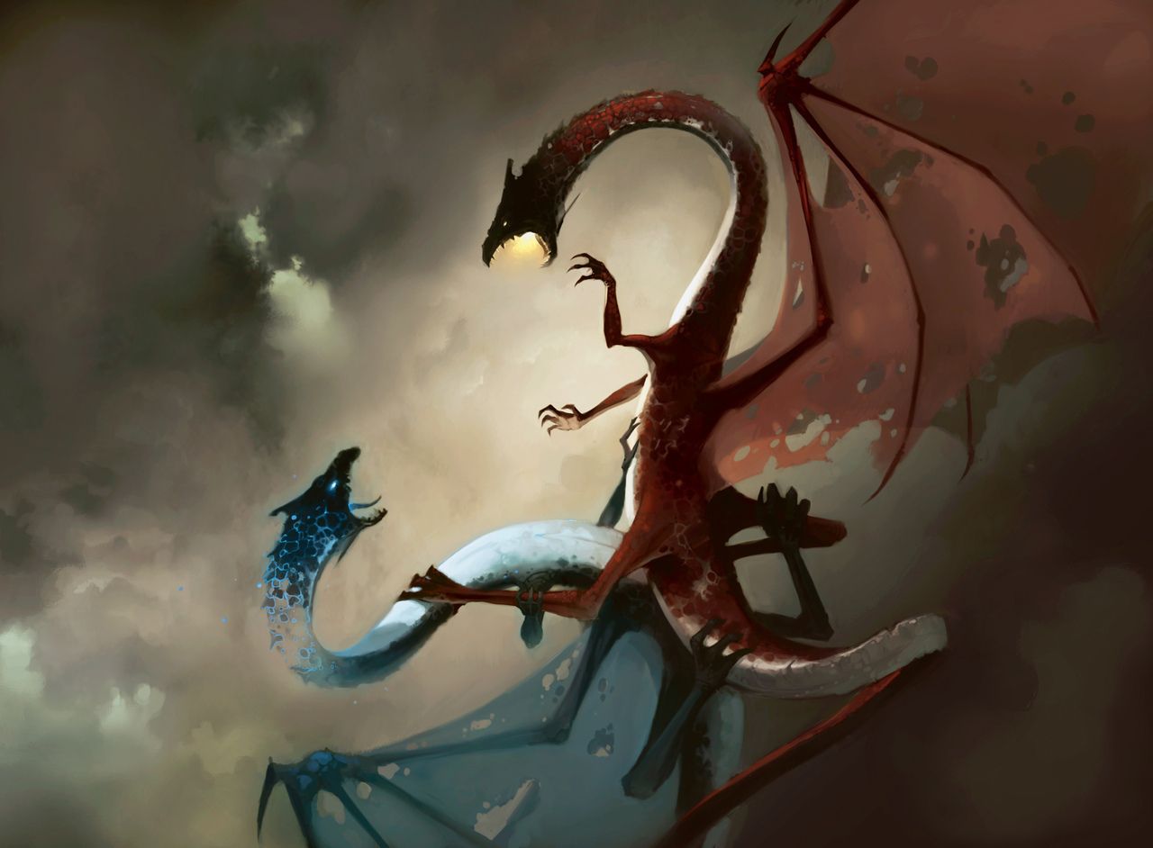 Ice Vs Fire Dragon Fight
 Wallpapers