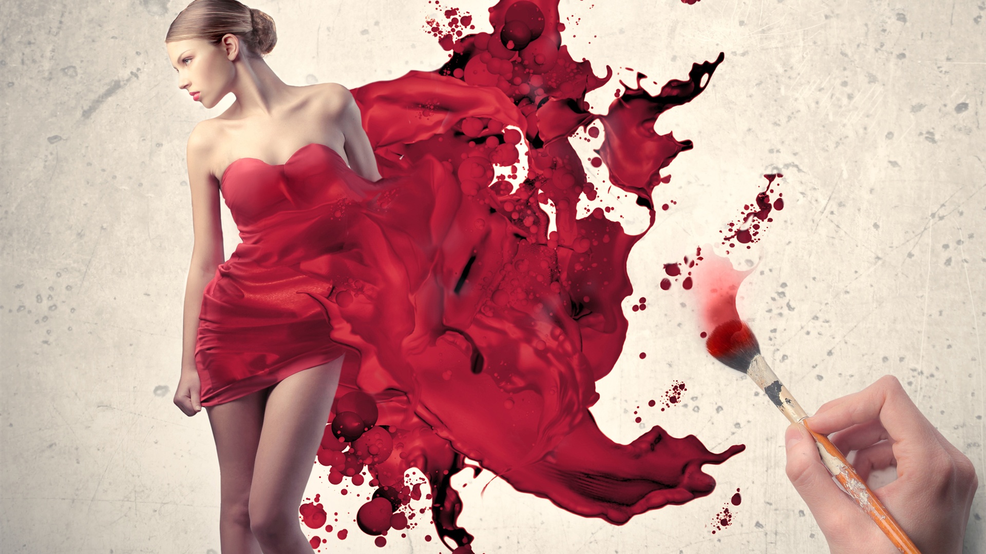 Lost In Night Girl Red Dress With Lantern
 Wallpapers