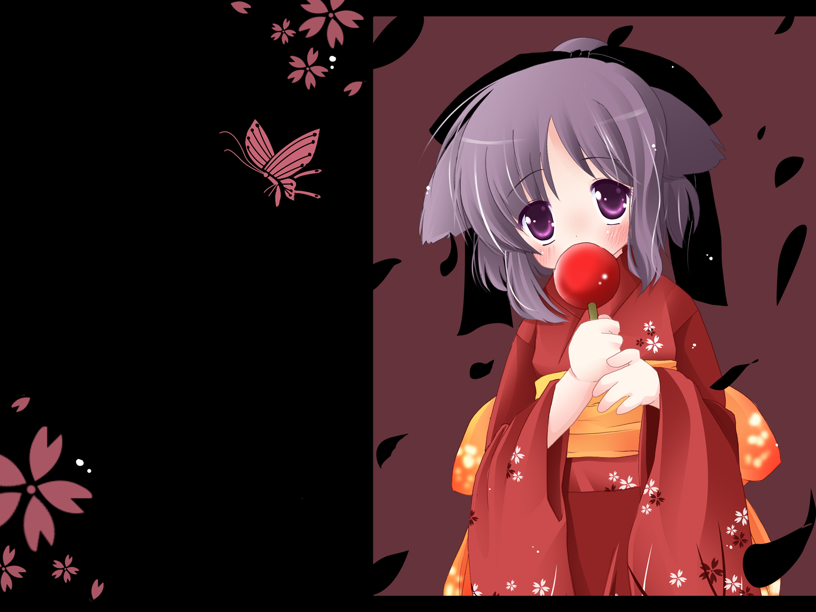 Purple Eyes Short Hair Animal Ears Girl
 Wallpapers