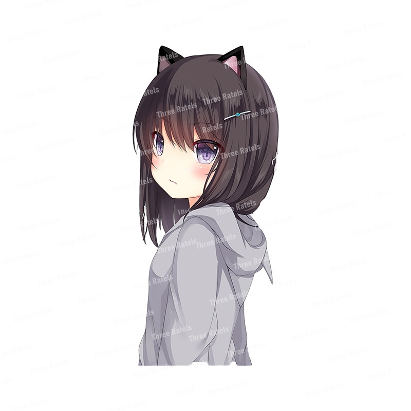 Purple Eyes Short Hair Animal Ears Girl
 Wallpapers