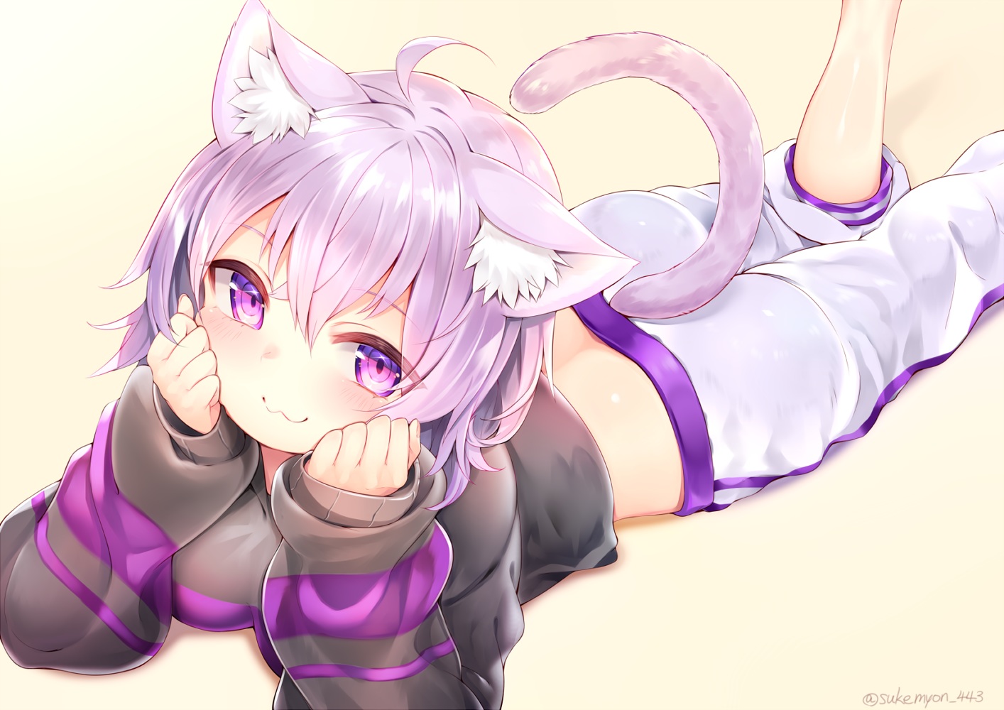 Purple Eyes Short Hair Animal Ears Girl
 Wallpapers