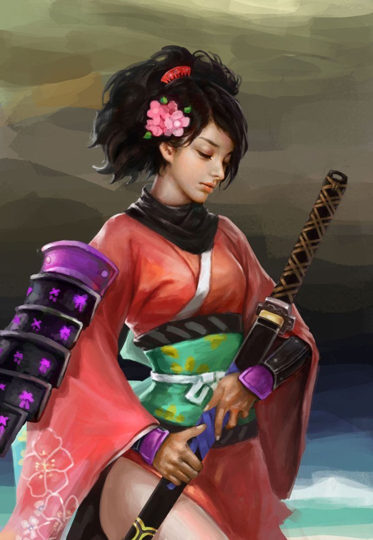 Woman Samurai Warrior With Sword
 Wallpapers