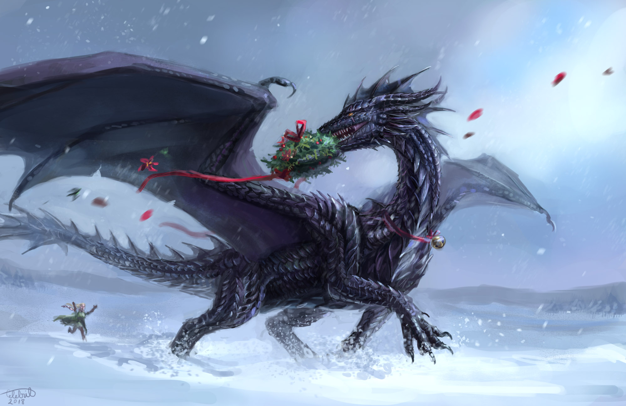 Christmas Dragon Wallpapers