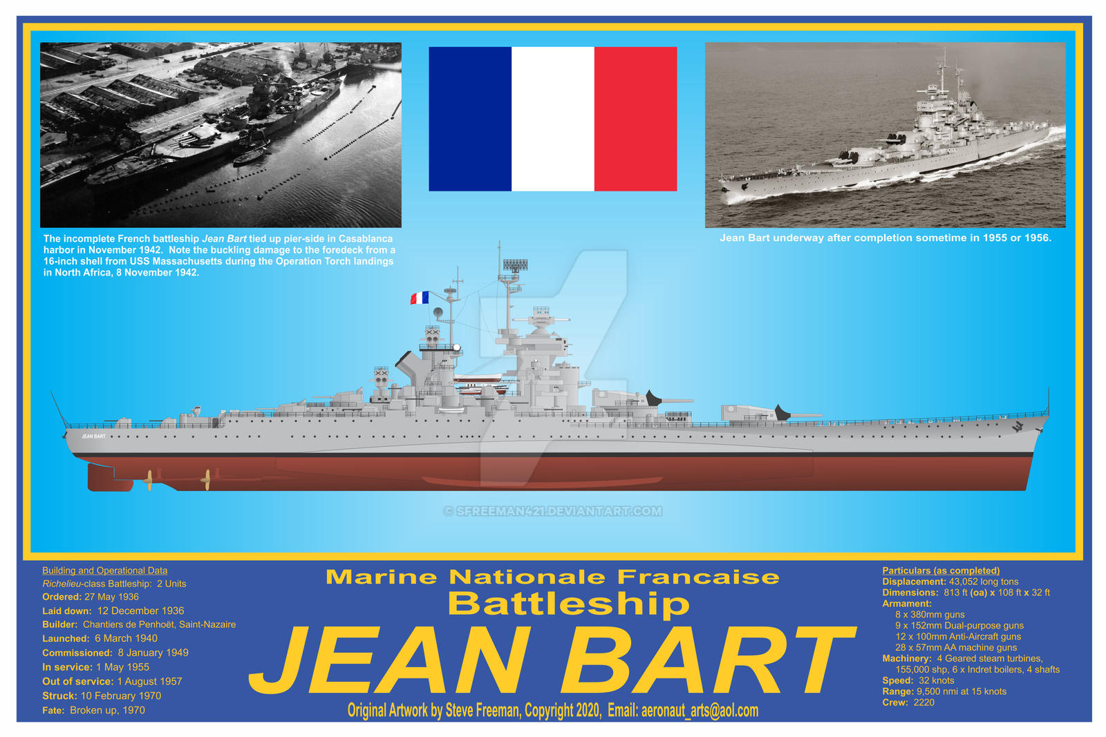 French Battleship Jean Bart (1940) Wallpapers