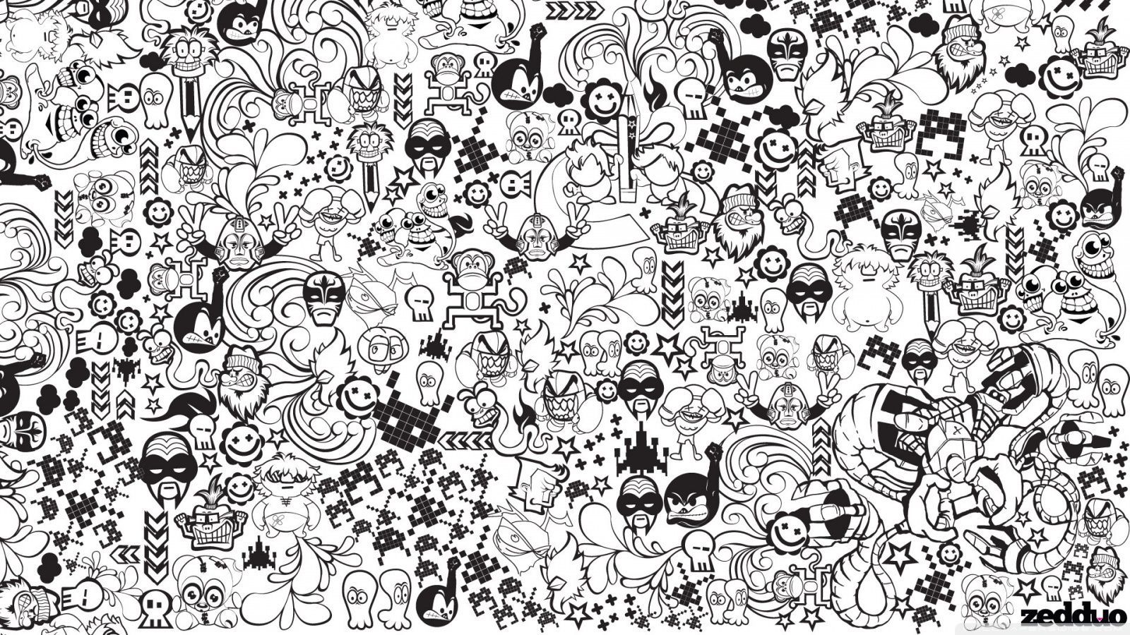 Cartoon Black And White Wallpapers