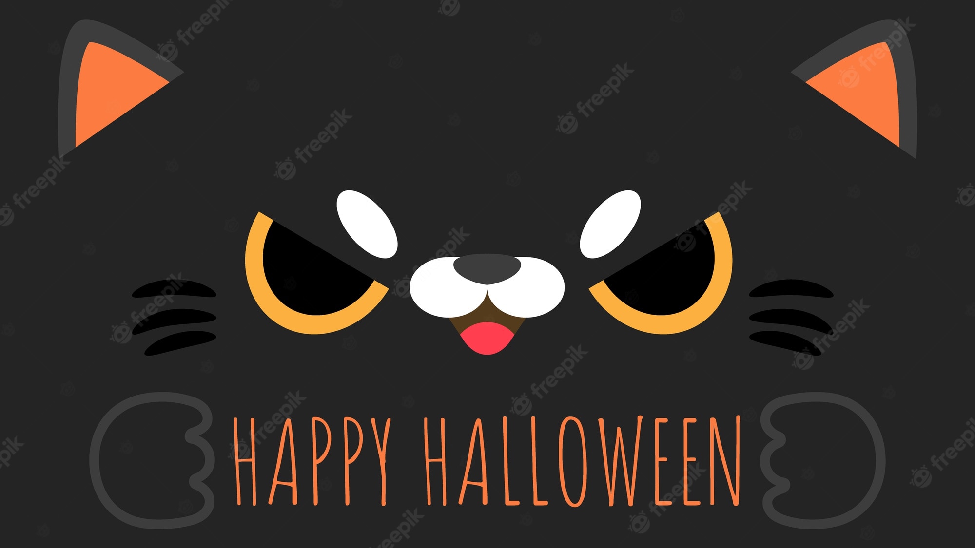 Cartoon Halloween Cat Desktop Wallpapers