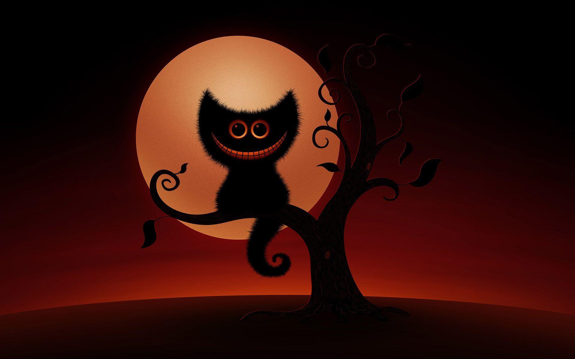 Cartoon Halloween Cat Desktop Wallpapers