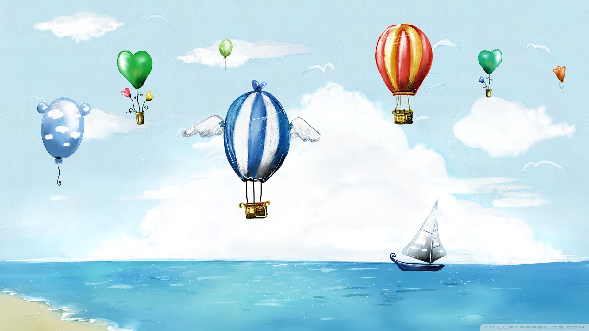 Cartoon Hot Air Balloon Wallpapers