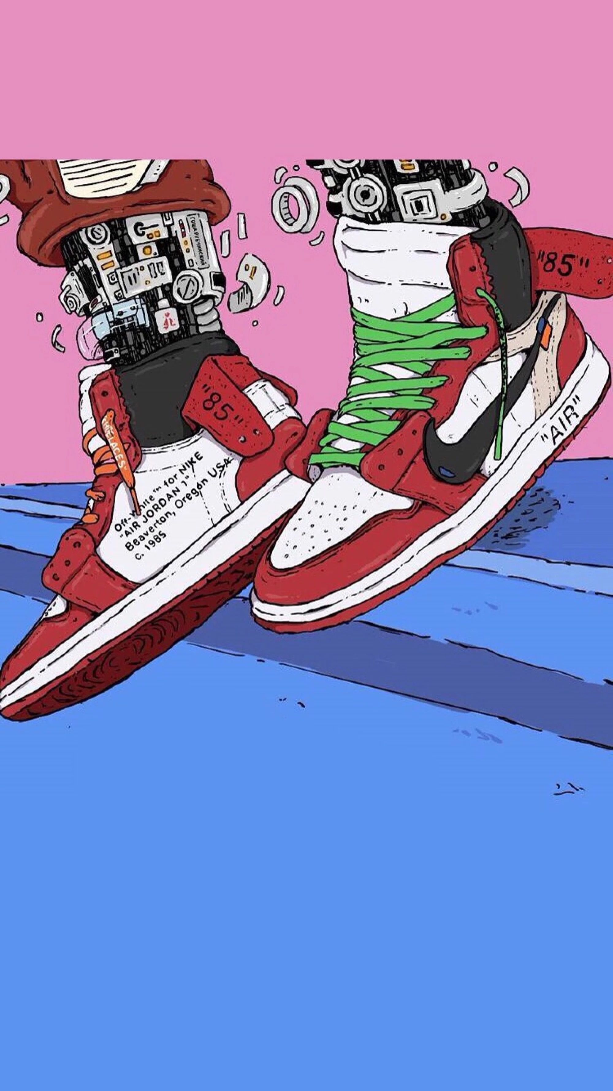 Cartoon Jordan Shoes Wallpapers