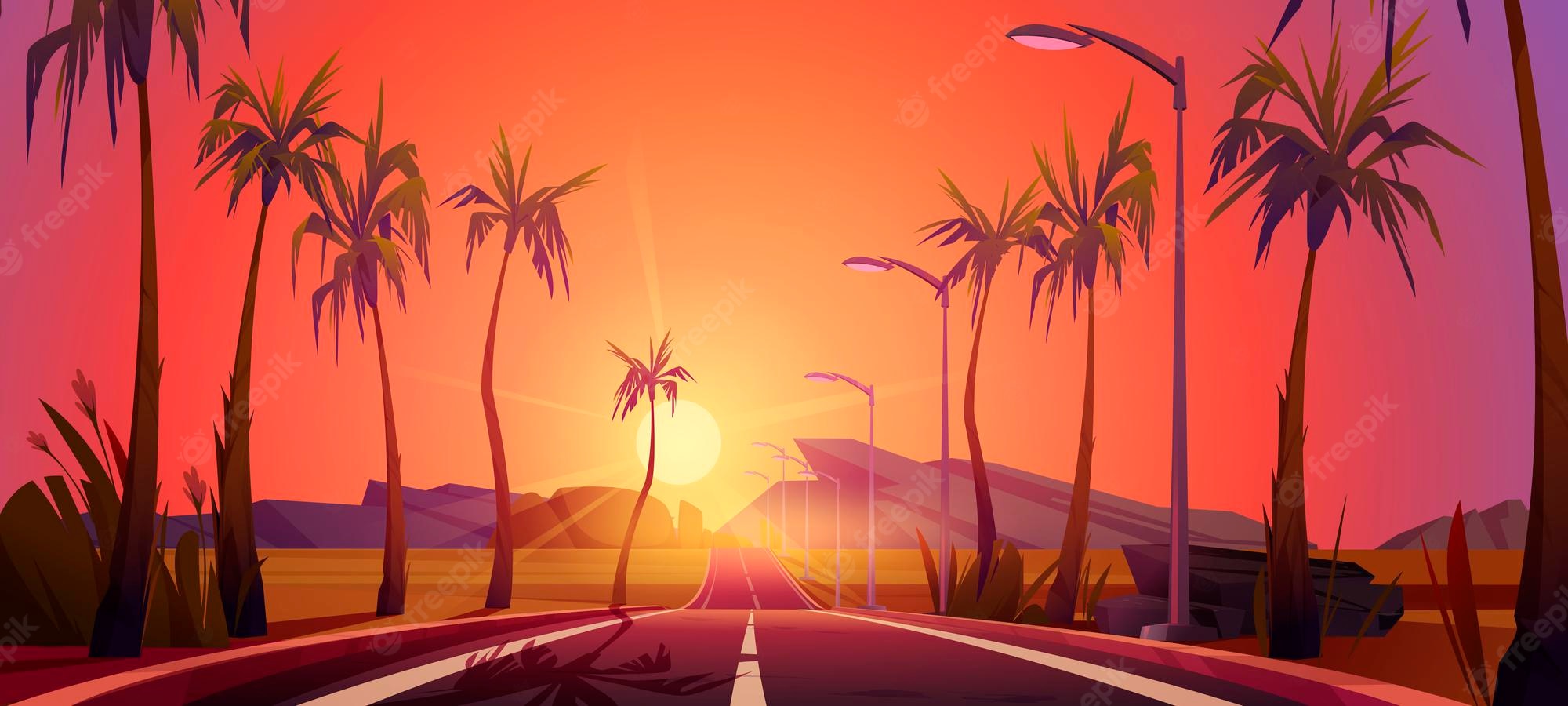 Cartoon Palm Tree Wallpapers