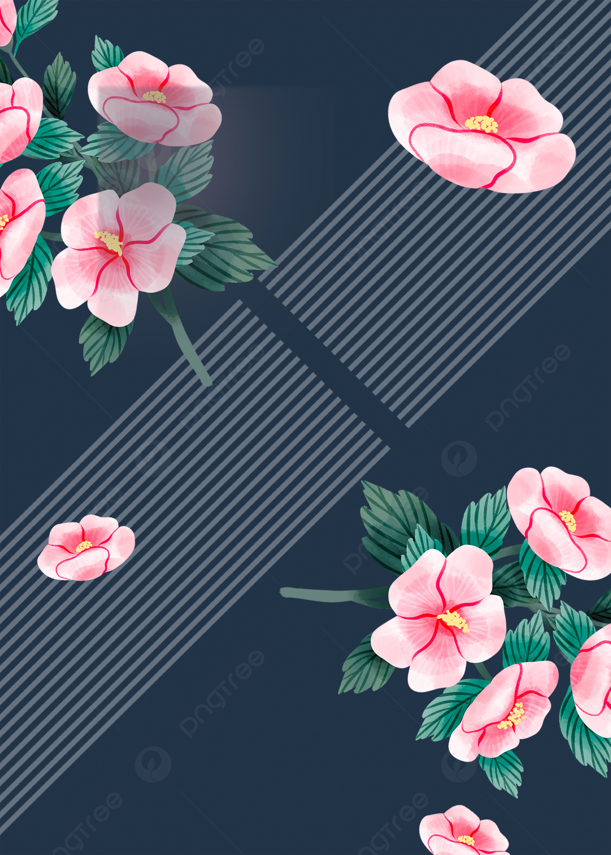 Cartoon Pink Flowers Iphone Wallpapers