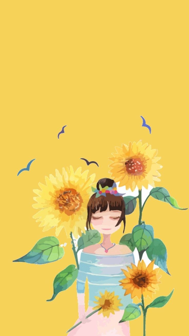 Cartoon Sunflower Wallpapers