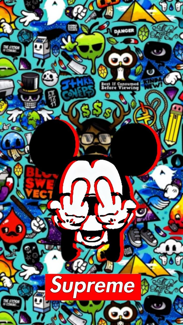 Mickey Mouse Supreme Iphone Wallpapers