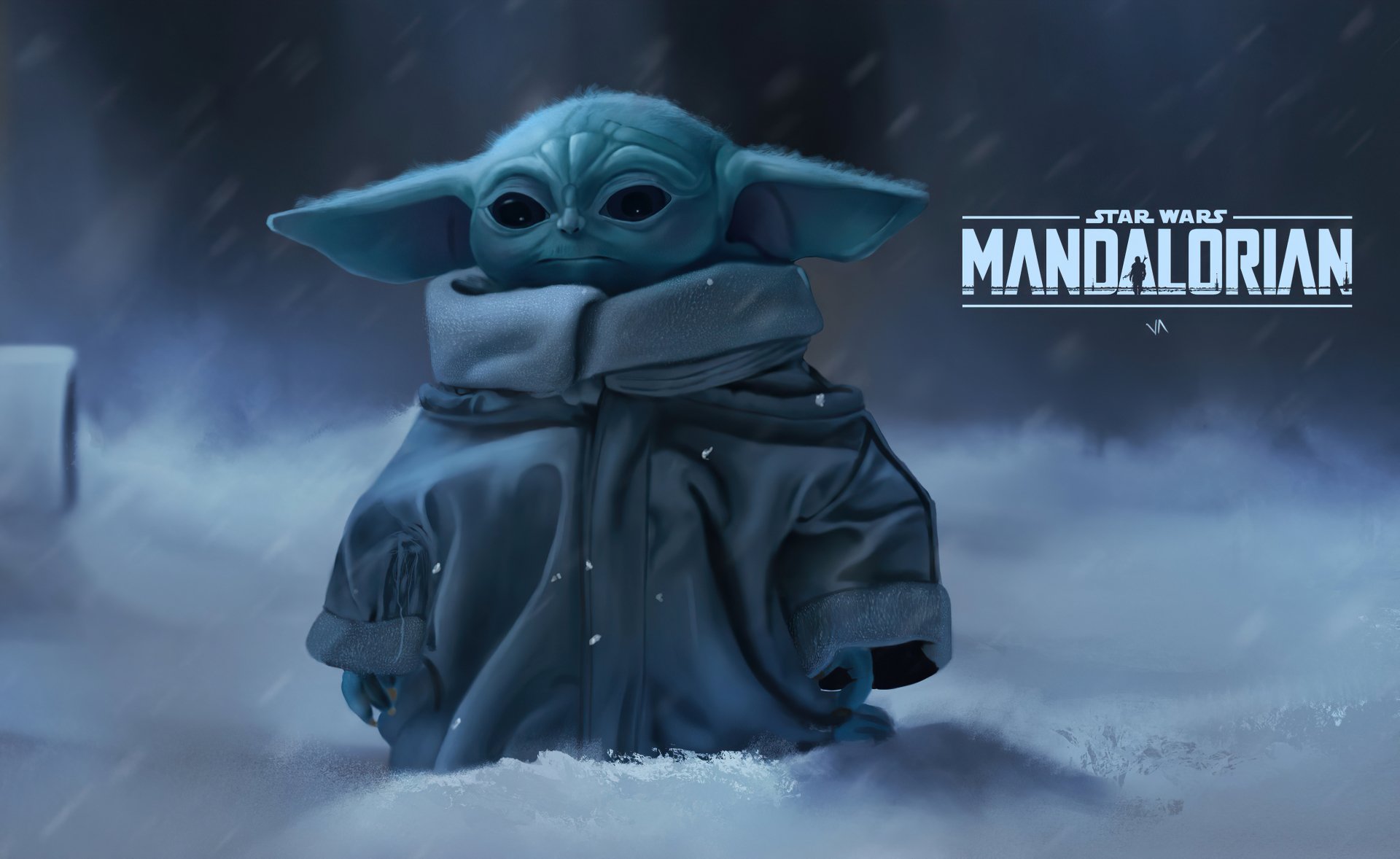 Baby Yoda Grogu Star Wars Art Wallpapers