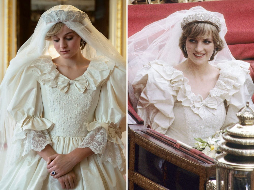 Emma Corrin As Princess Diana Wedding In The Crown Wallpapers