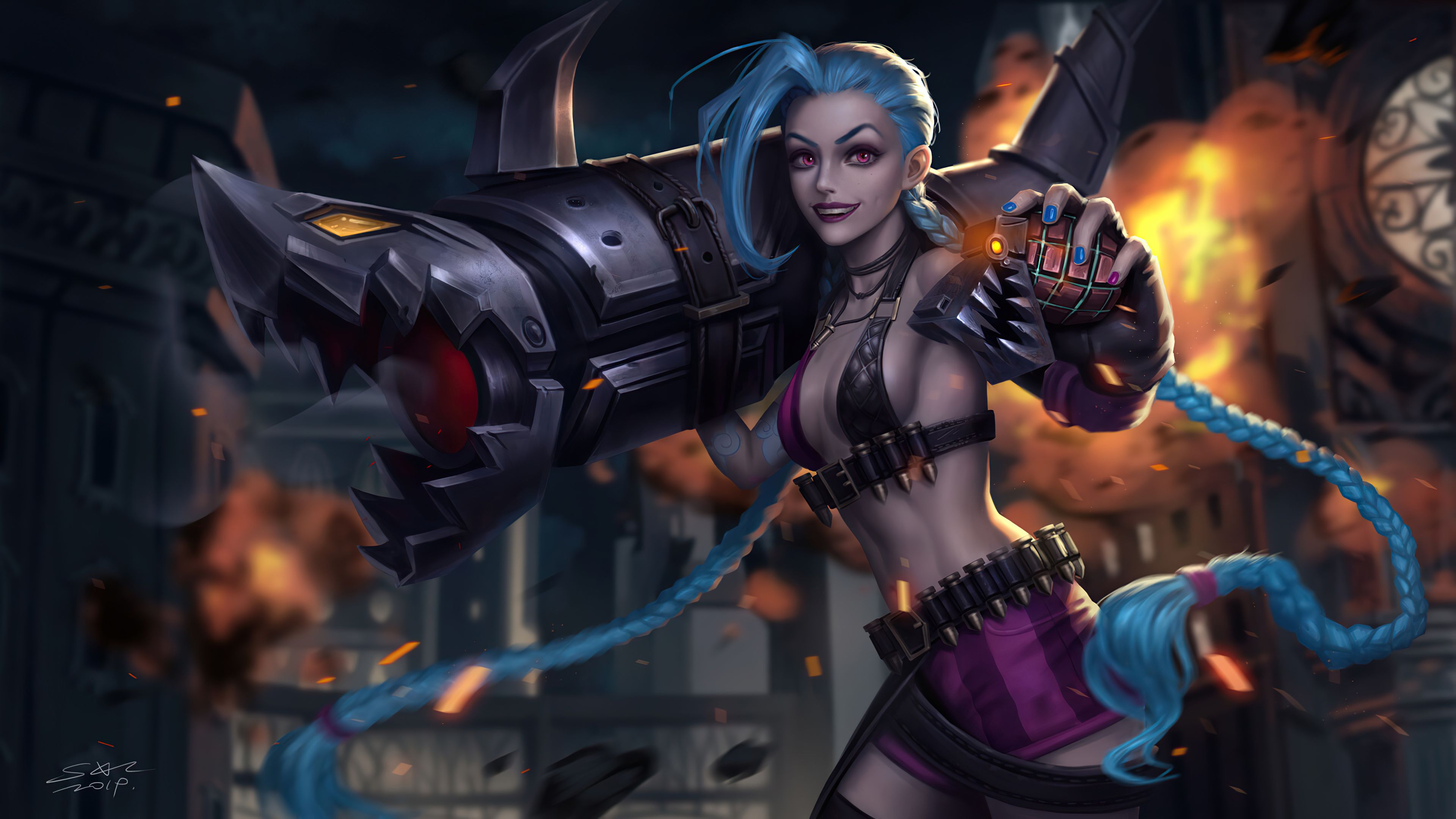 Jinx 4K Art League Of Legends Wallpapers