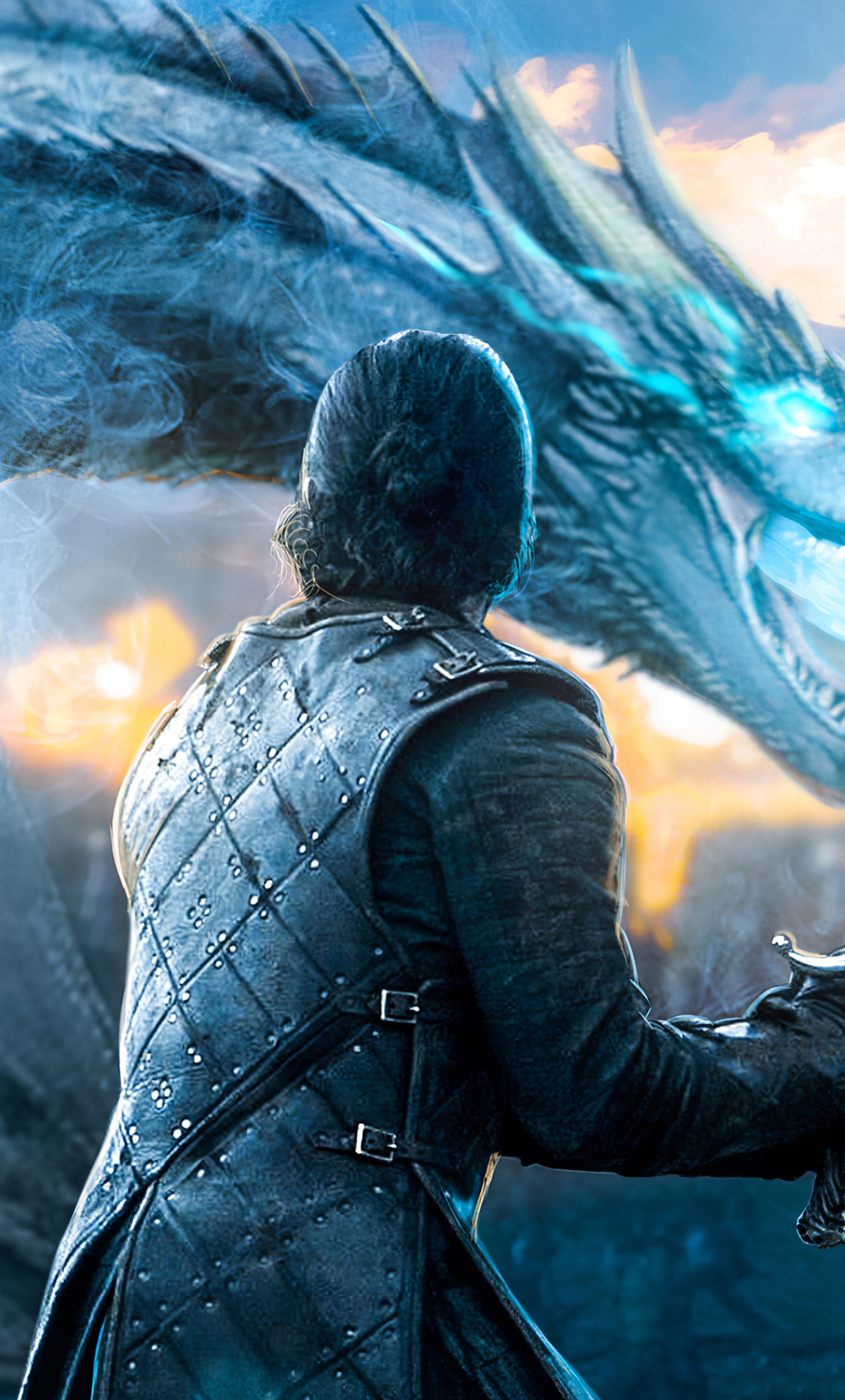 Jon Snow Flying Dragon Image Wallpapers