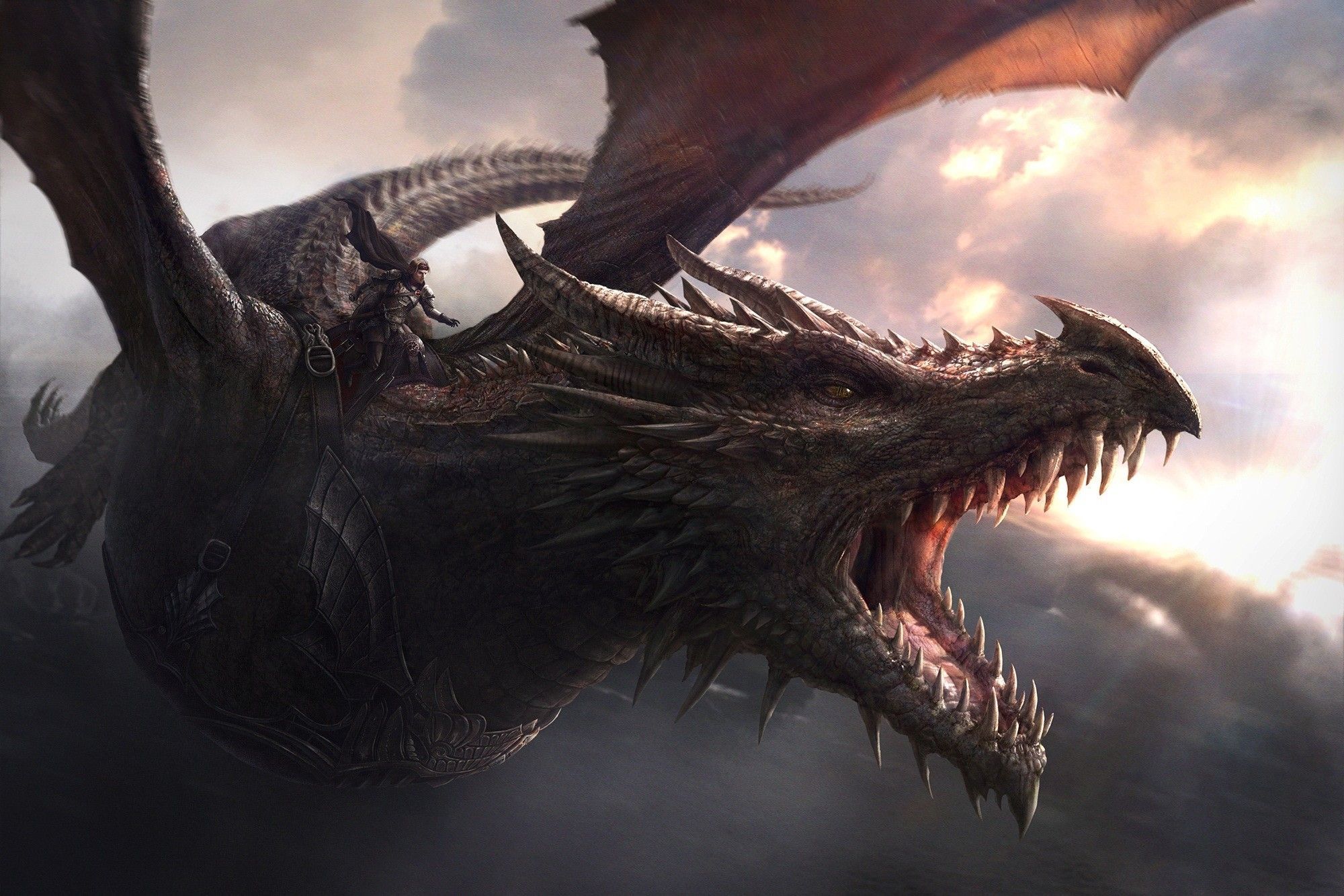 Jon Snow Flying Dragon Image Wallpapers