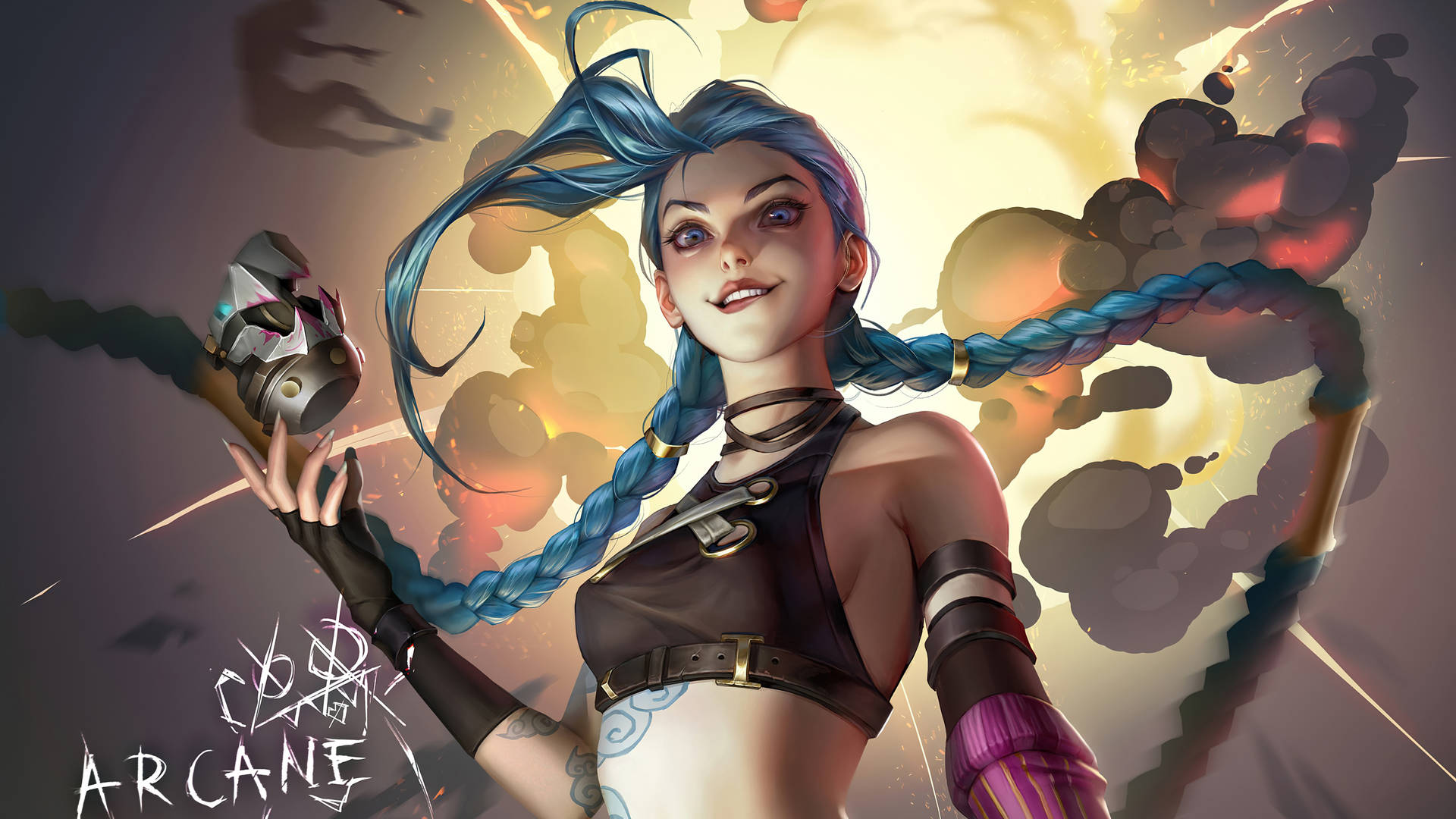 League Of Legends Arcane 4K Jinx Art Wallpapers