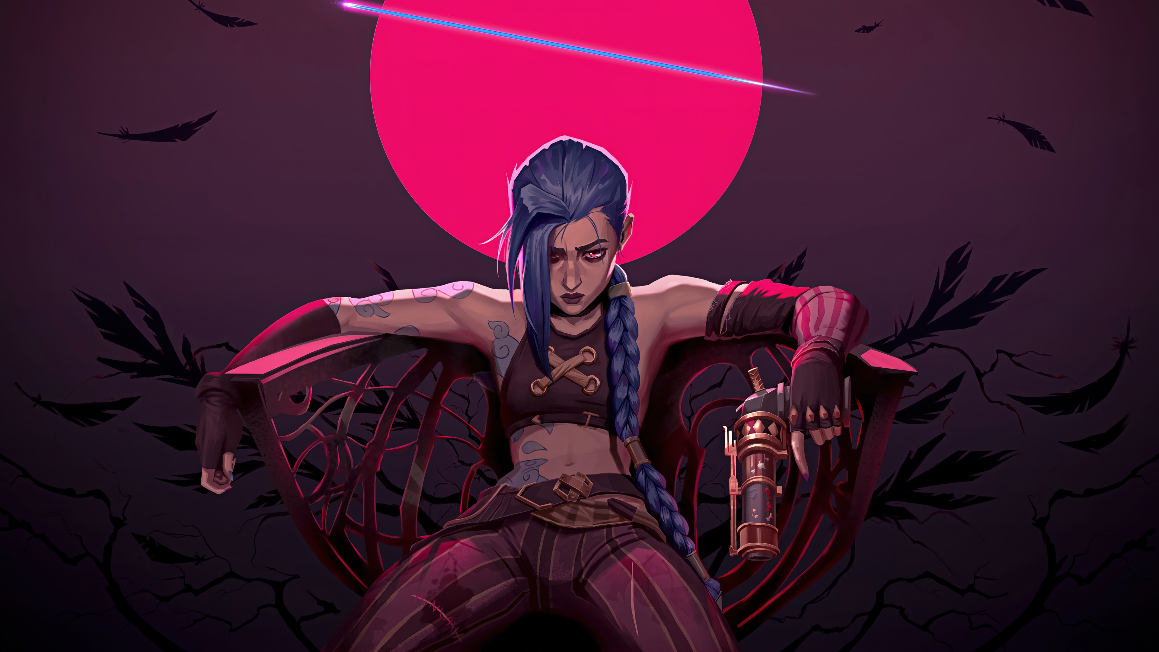 League Of Legends Arcane 4K Jinx Art Wallpapers