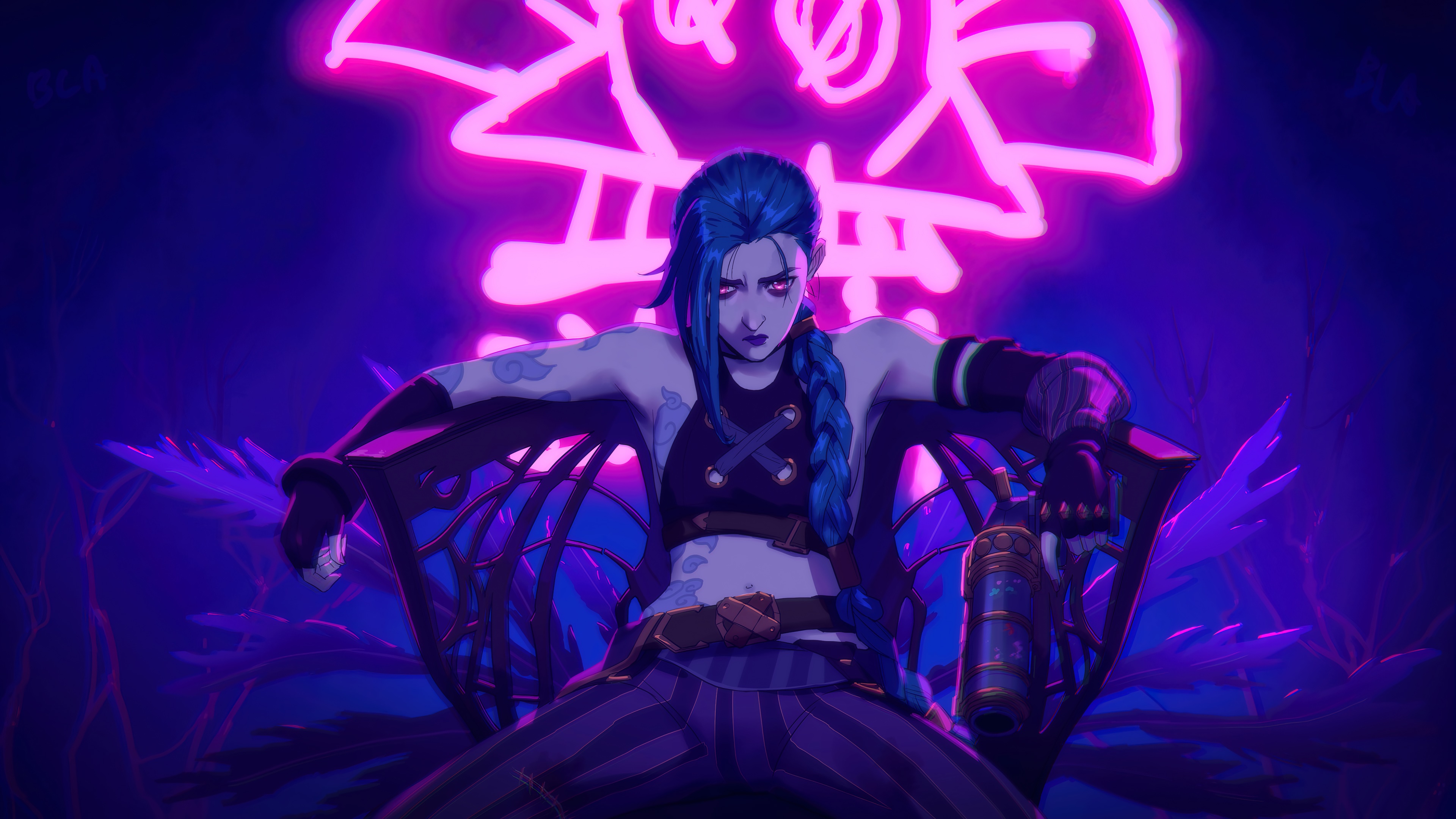 League Of Legends Arcane 4K Jinx Art Wallpapers