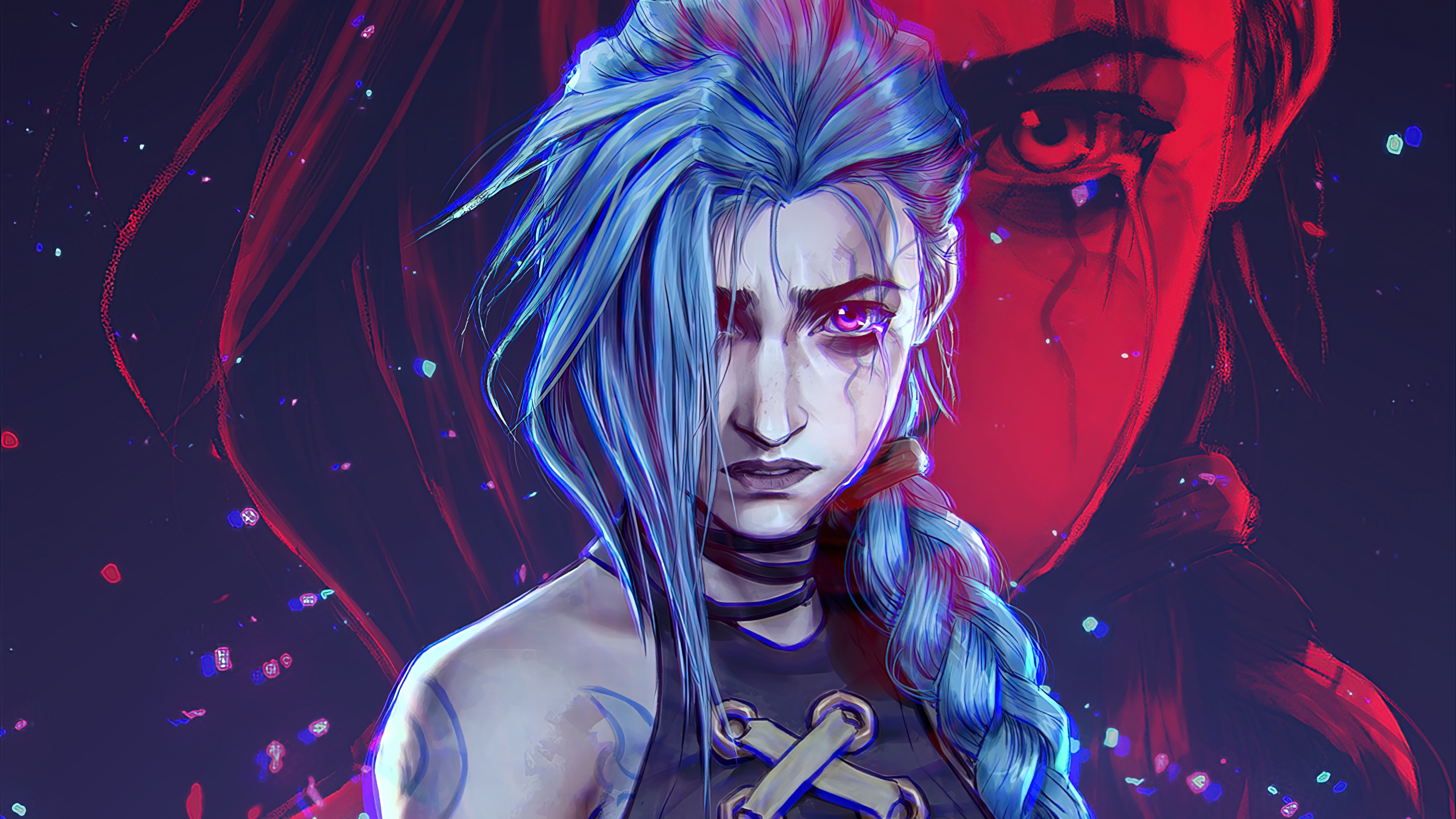 League Of Legends Arcane 4K Jinx Art Wallpapers