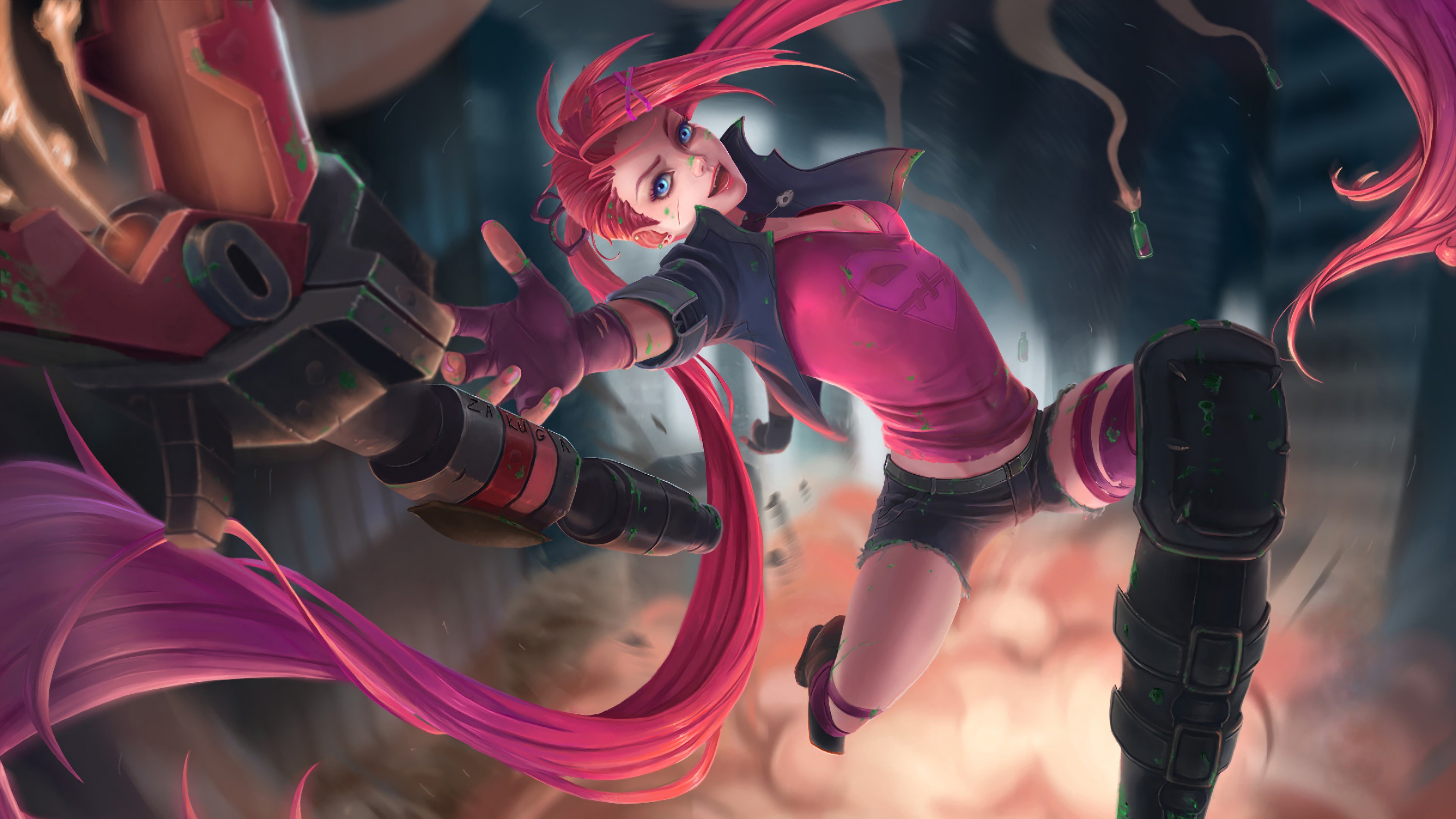 League Of Legends Arcane 4K Jinx Art Wallpapers