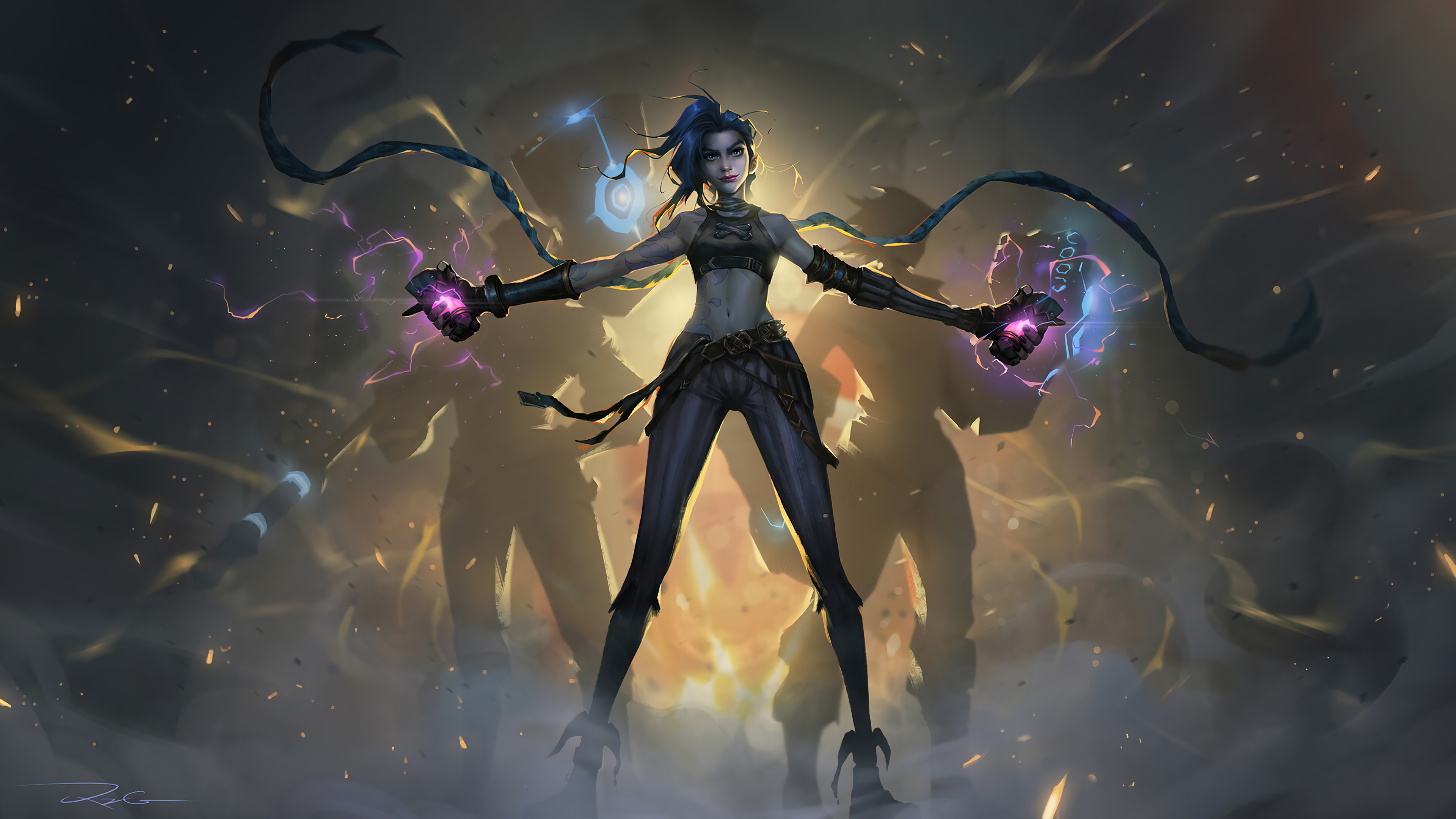 League Of Legends Arcane 4K Jinx Art Wallpapers