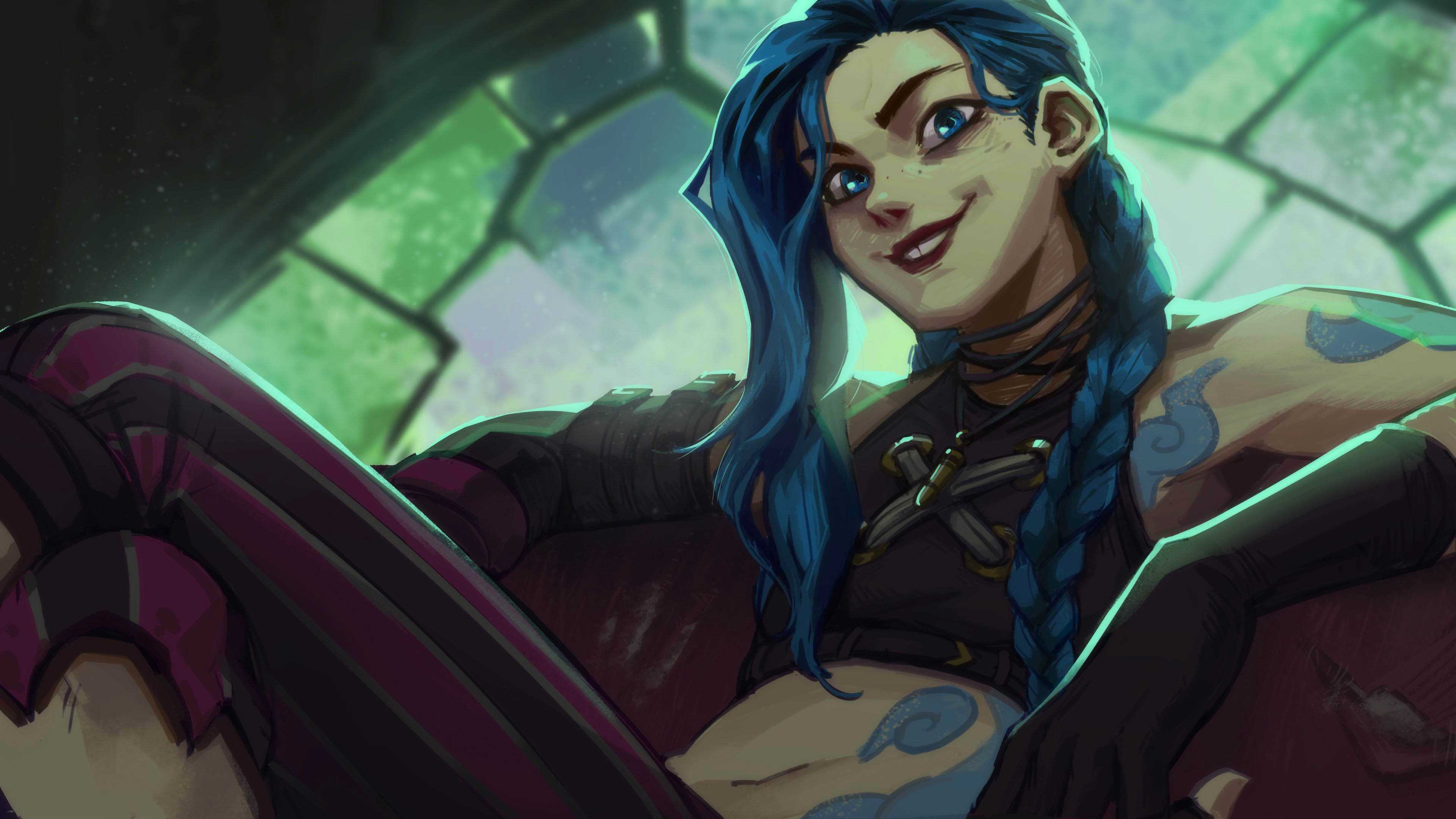 League Of Legends Arcane 4K Jinx Art Wallpapers