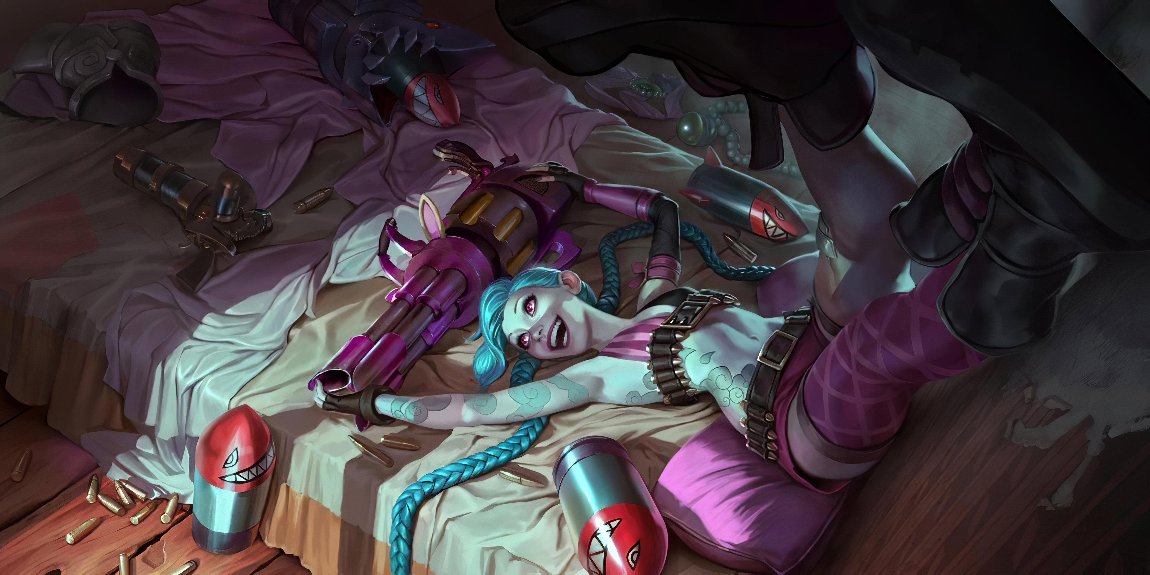 League Of Legends Arcane 4K Jinx Art Wallpapers