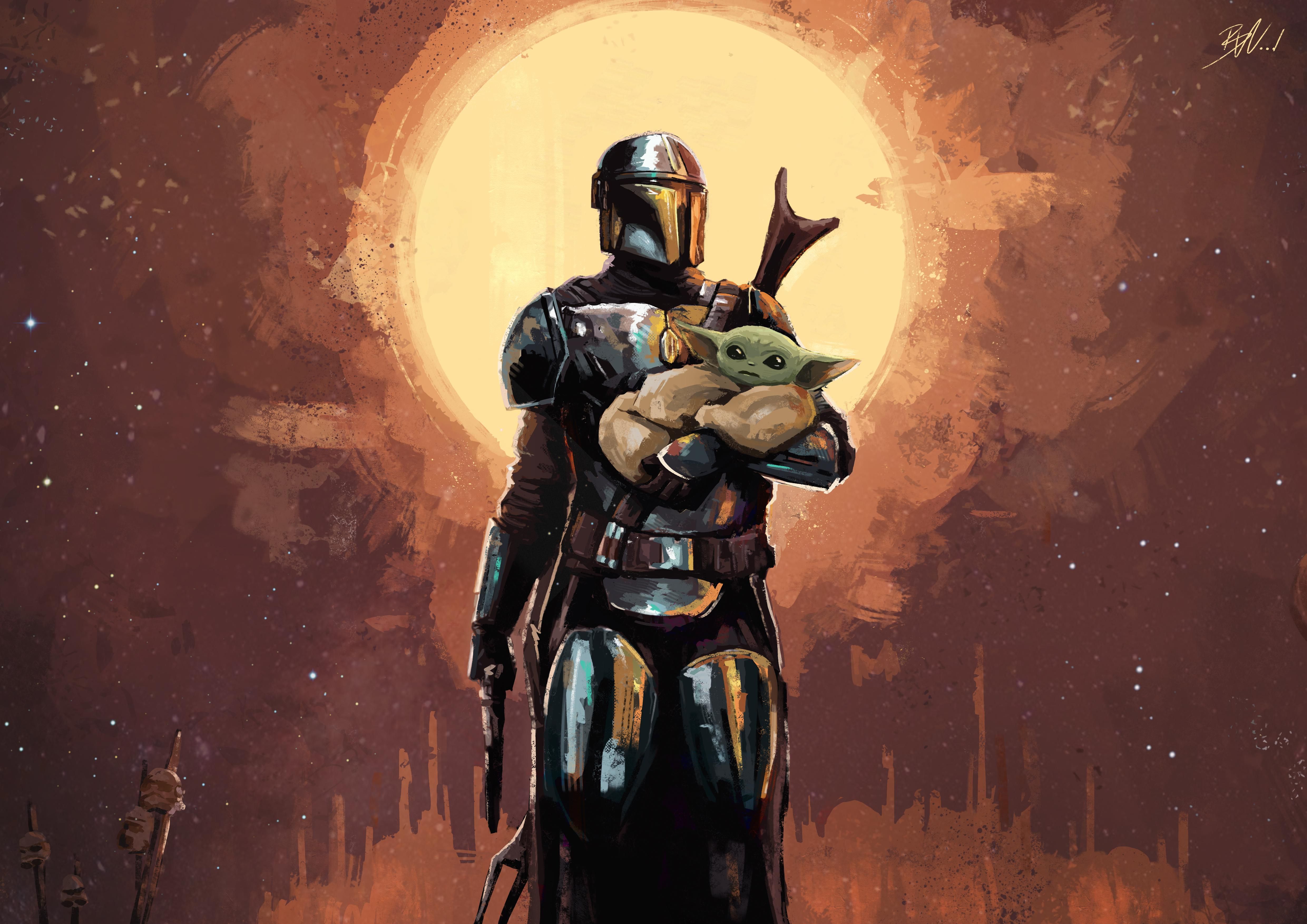 Mandalorian And Grogu Riding Wallpapers