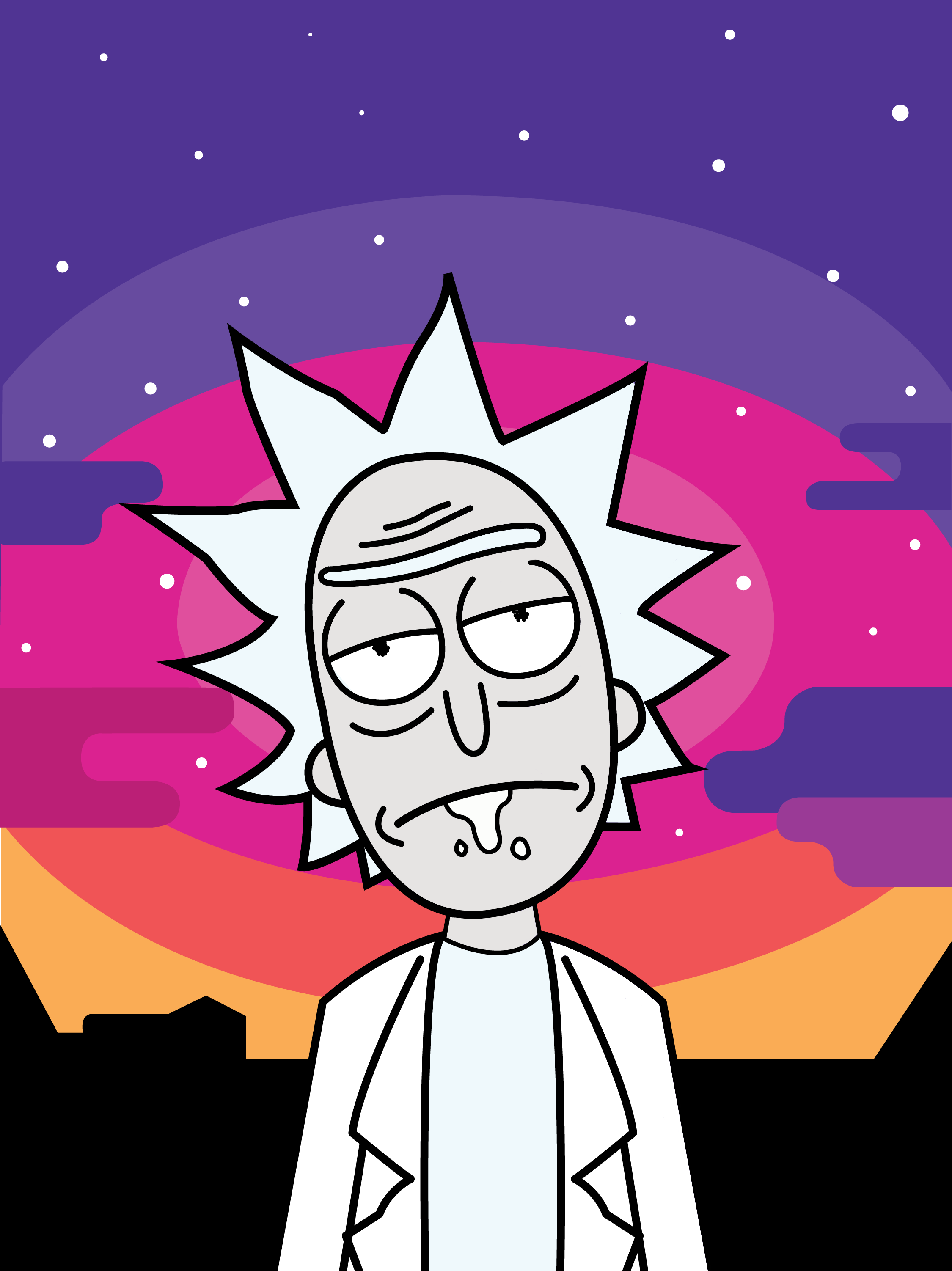 Rick And Morty Trippy Spaceship Wallpapers