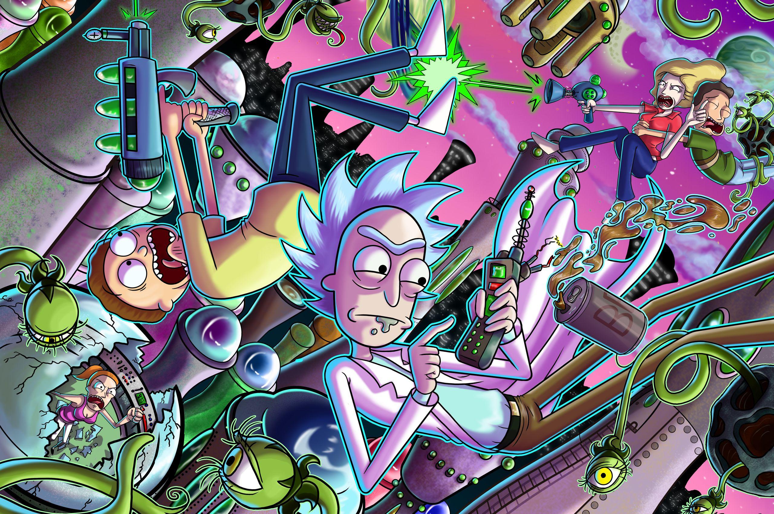 Rick And Morty Trippy Spaceship Wallpapers