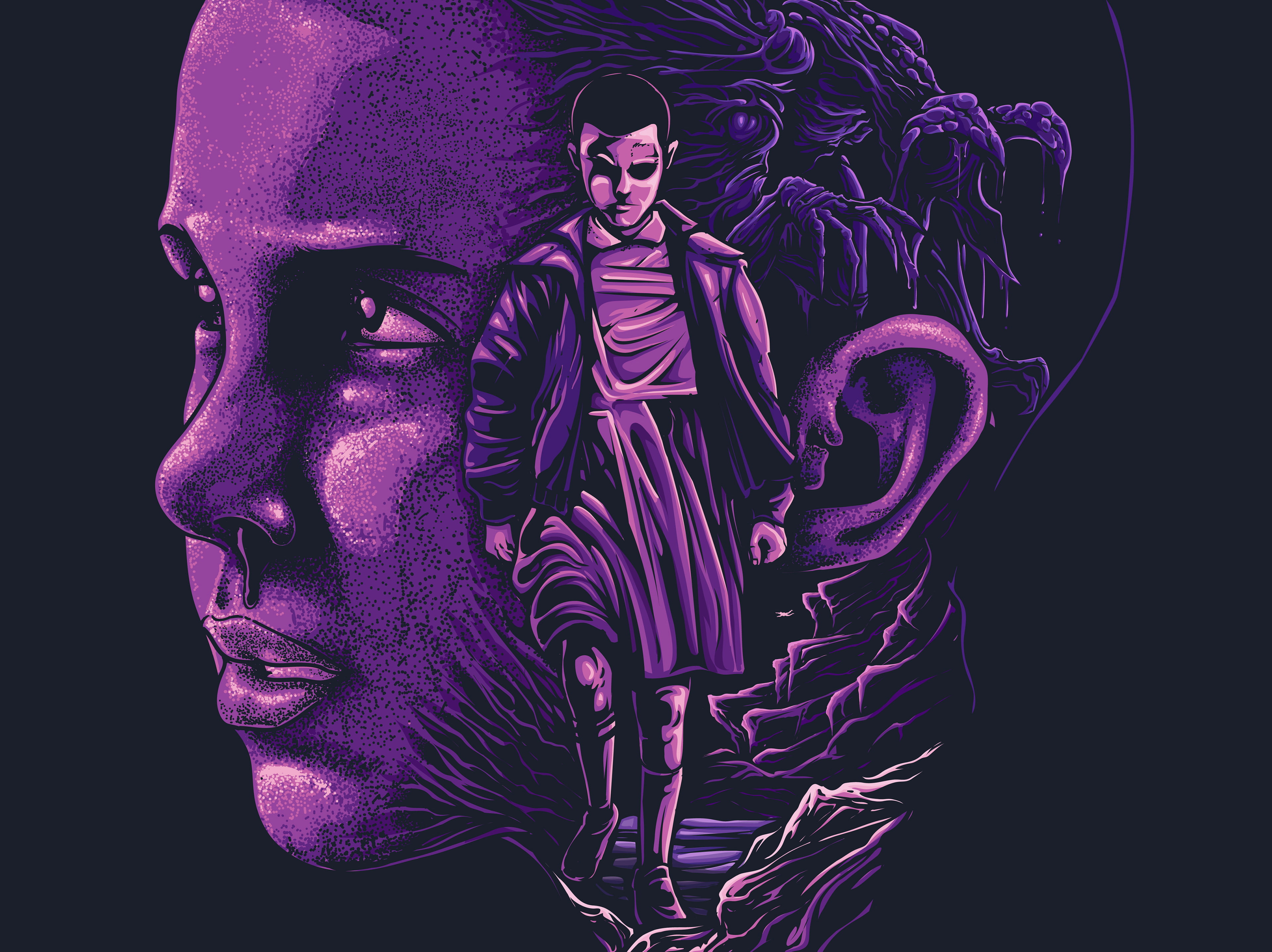 Stranger Things Neon Art Wallpapers