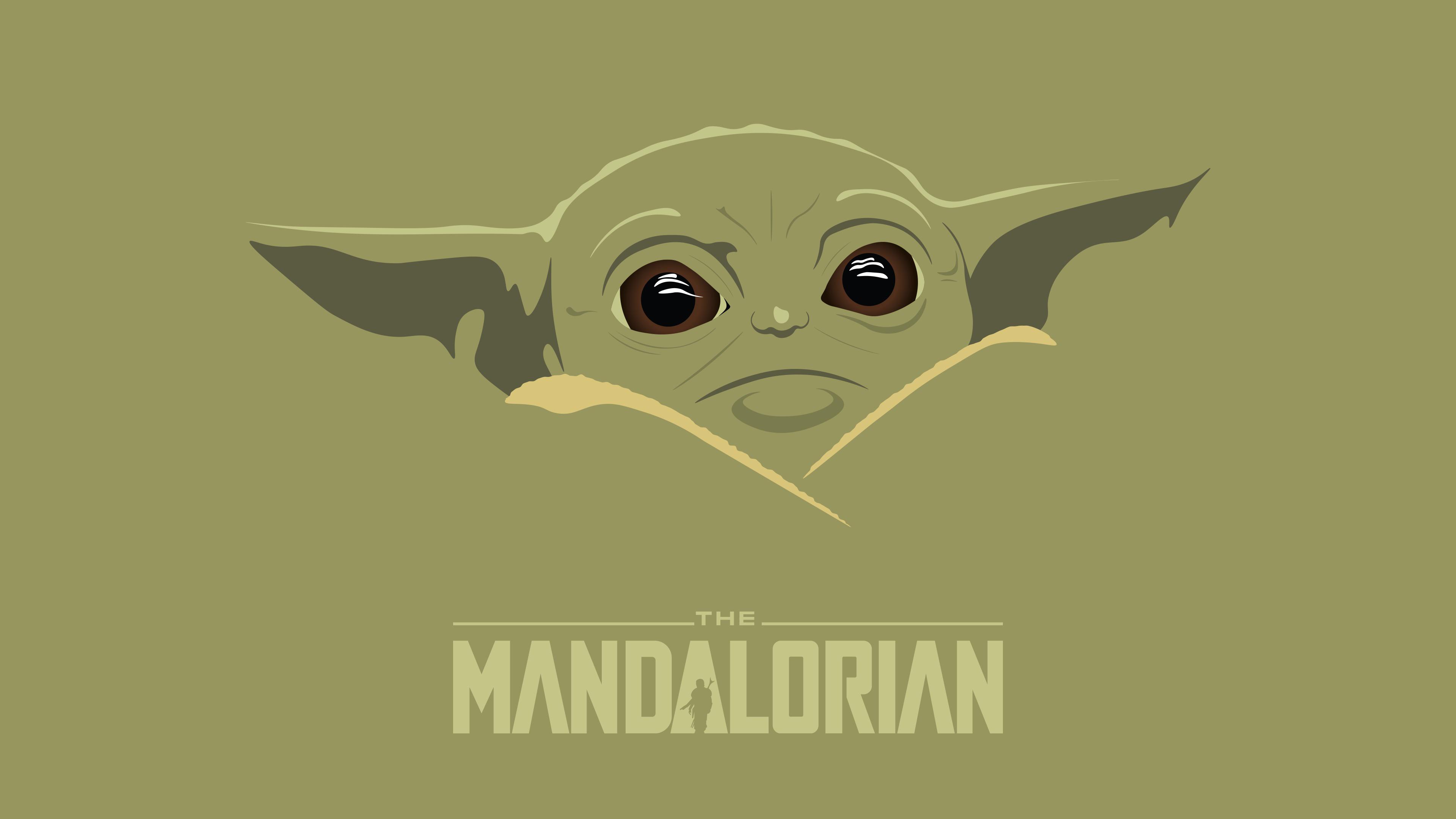 The Mandalorian Baby Yoda Star Wars Minimal 4K 2021 Wallpapers