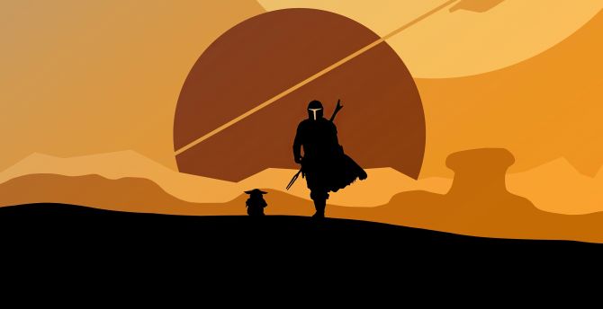 The Mandalorian Baby Yoda Star Wars Minimal 4K 2021 Wallpapers