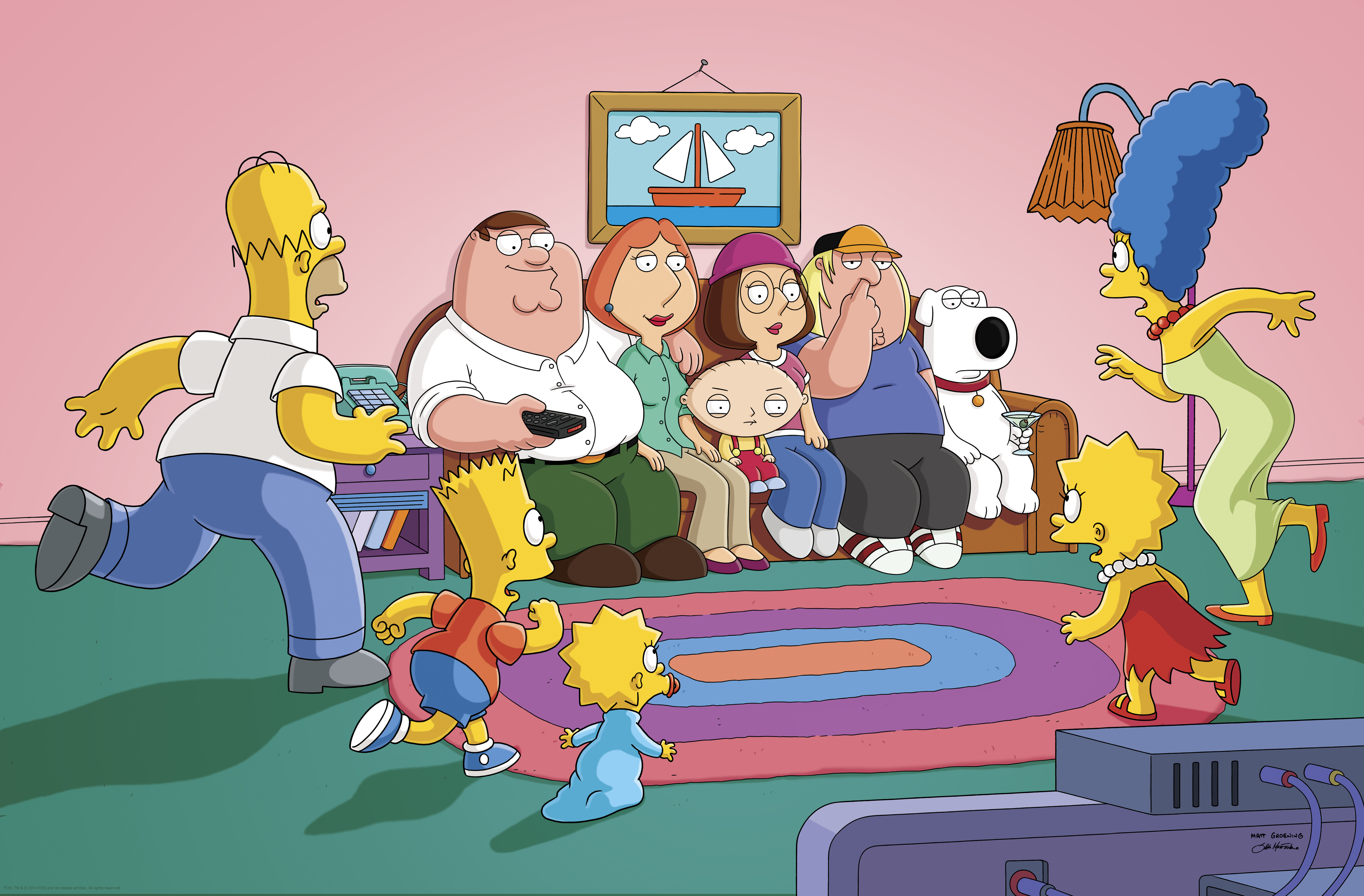 The Simpsons Family Watching Tv Wallpapers