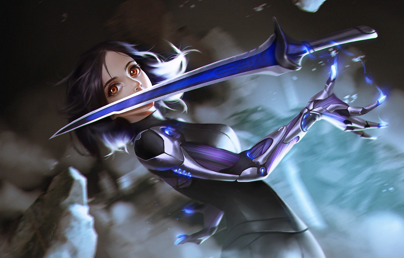 Alita Battle Angel With Sword Wallpapers