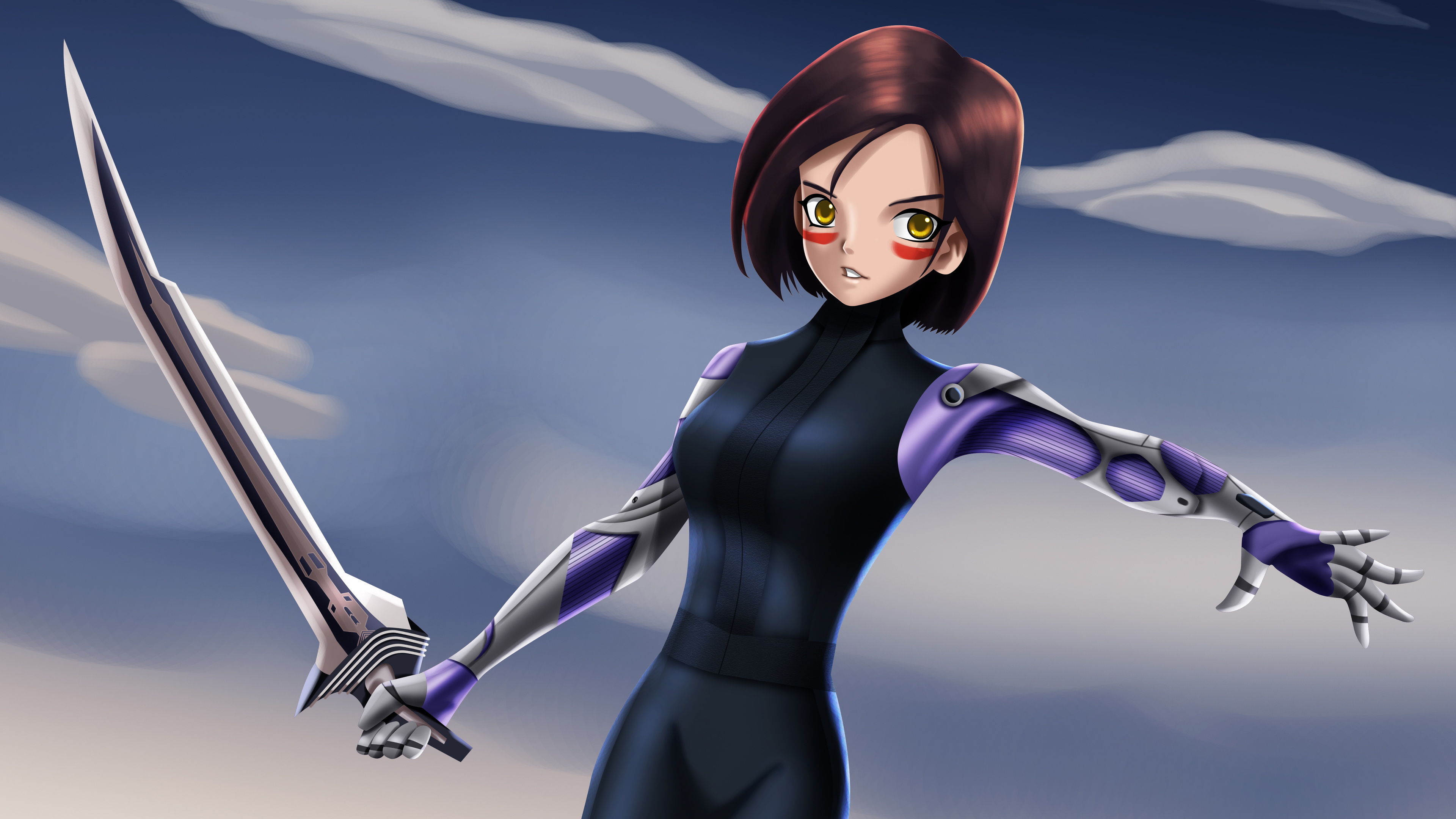 Alita Battle Angel With Sword Wallpapers