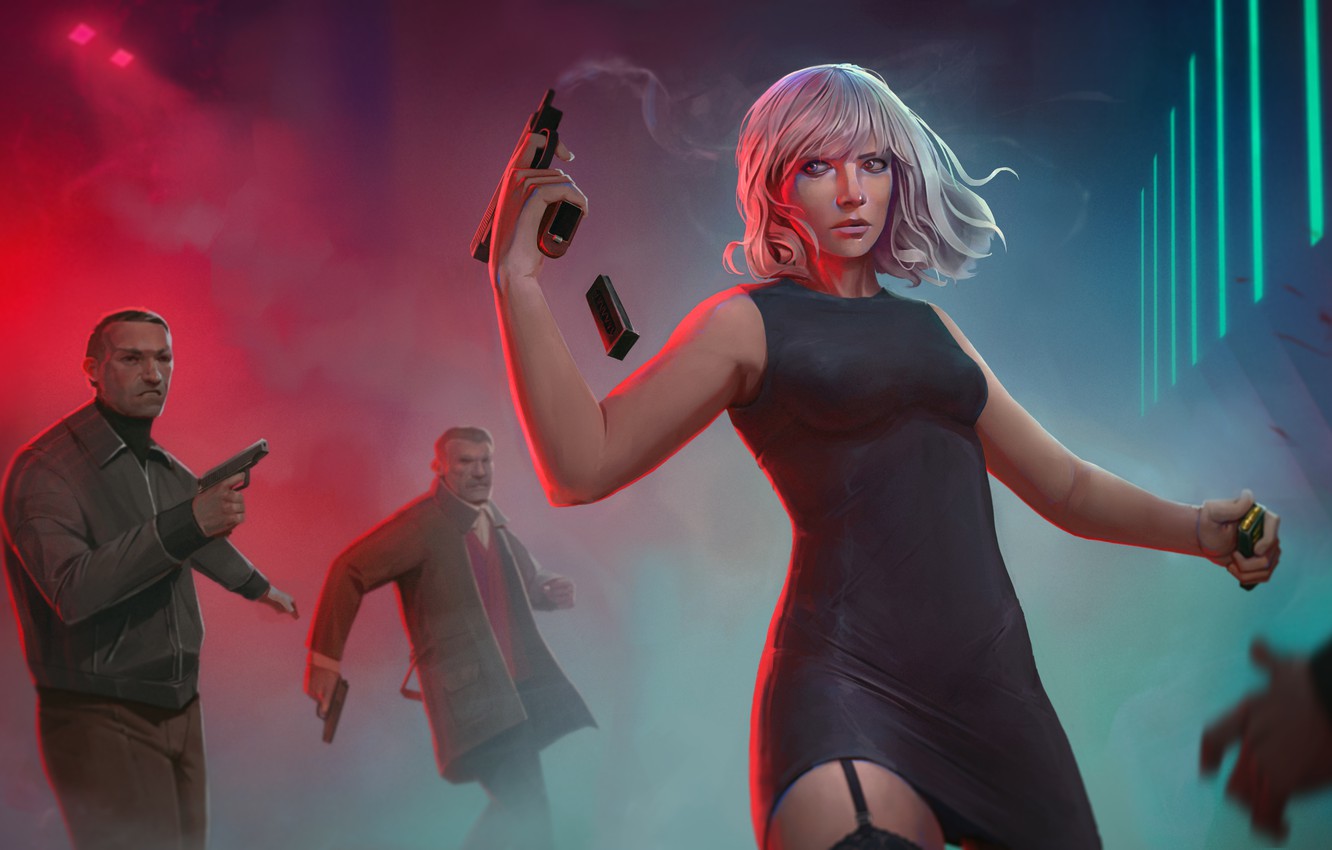 Atomic Blonde Charlize Theron Art Wallpapers