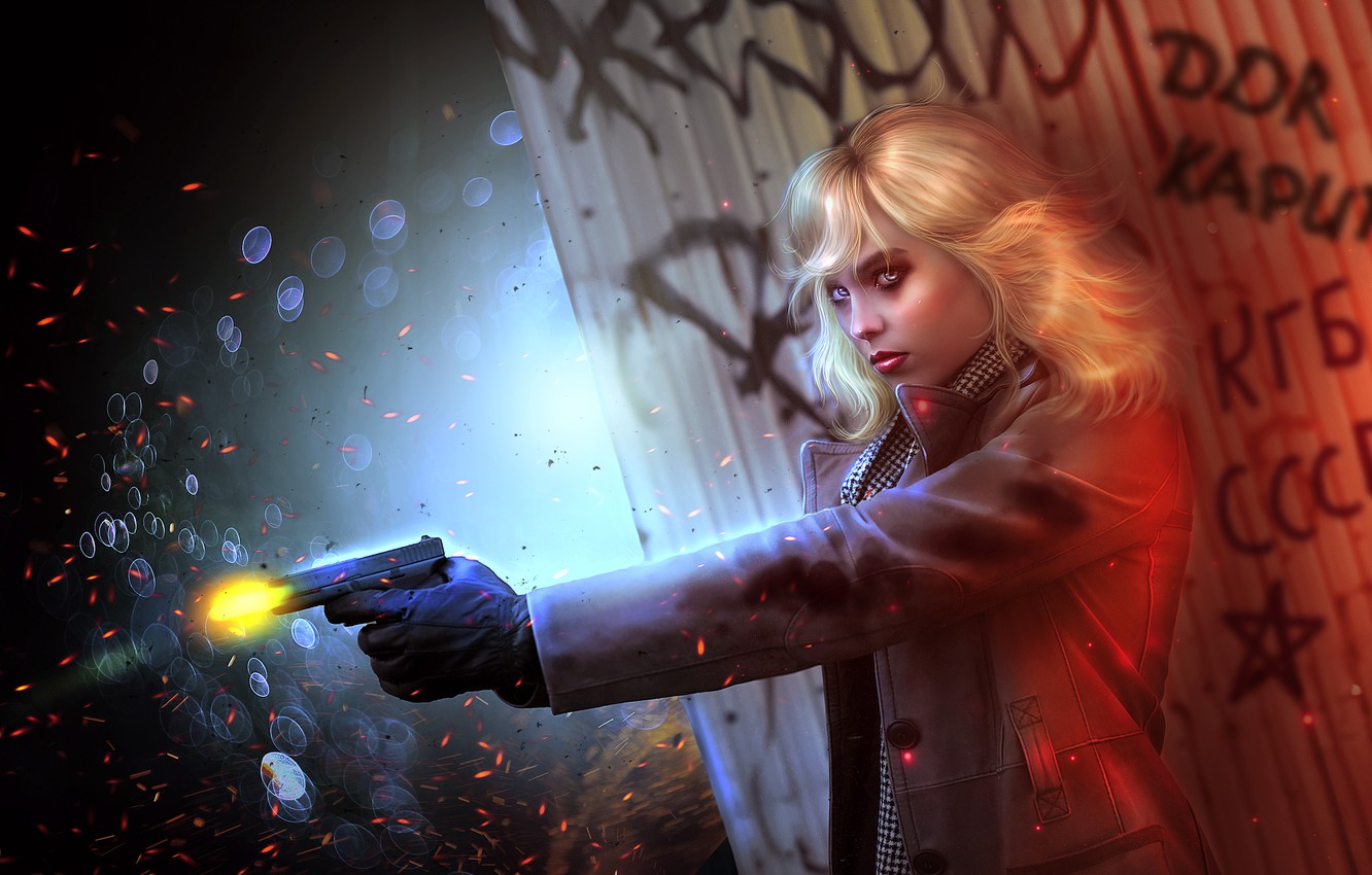 Atomic Blonde Charlize Theron Art Wallpapers