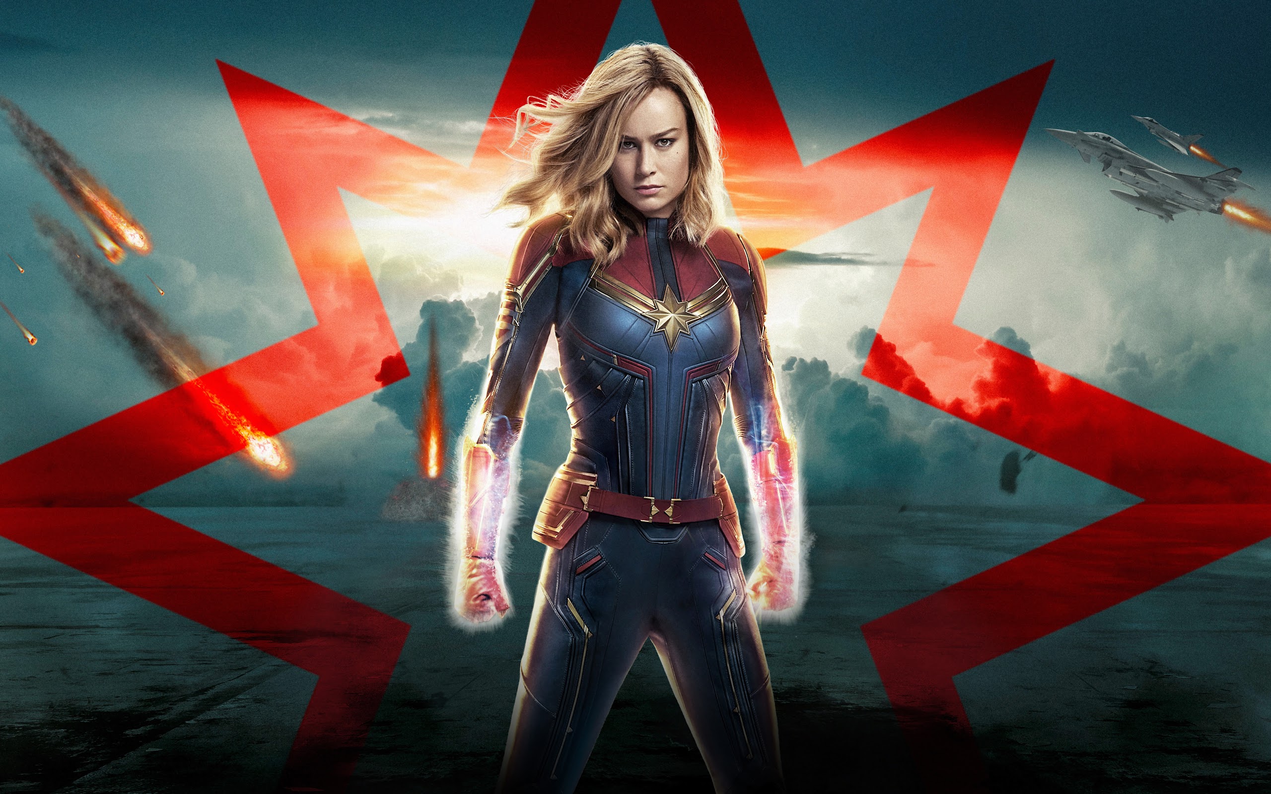 Brie Larson As Captain Marvel Illustration Wallpapers