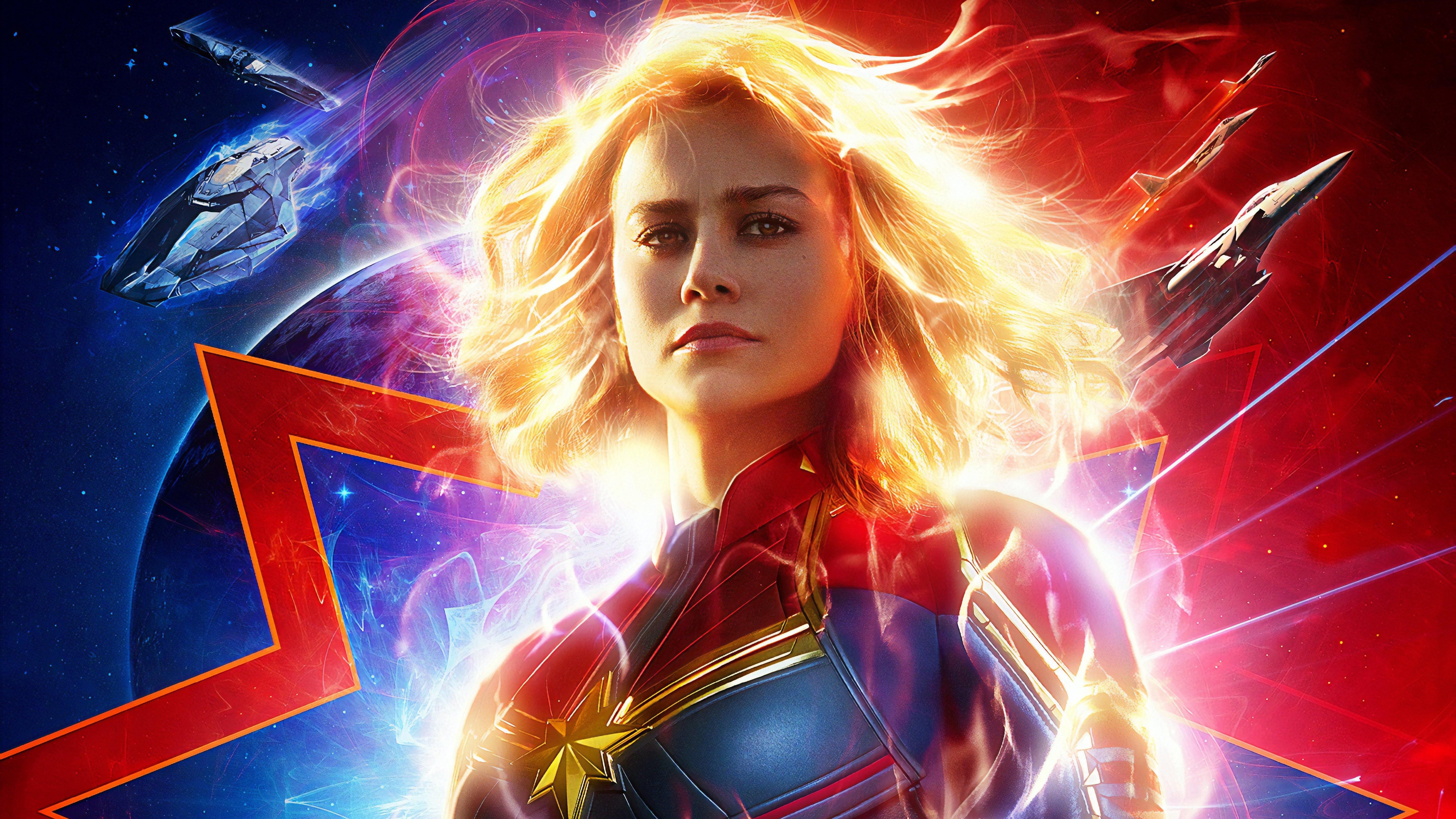 Brie Larson As Captain Marvel Illustration Wallpapers