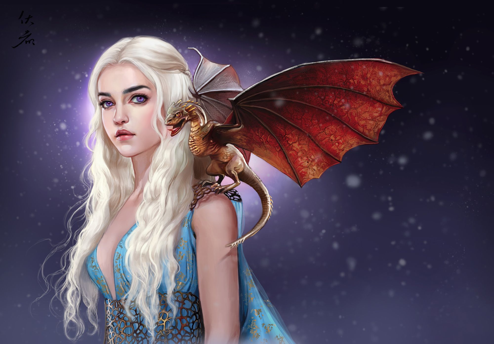 Daenerys Targaryen With Dragon Artwork Wallpapers