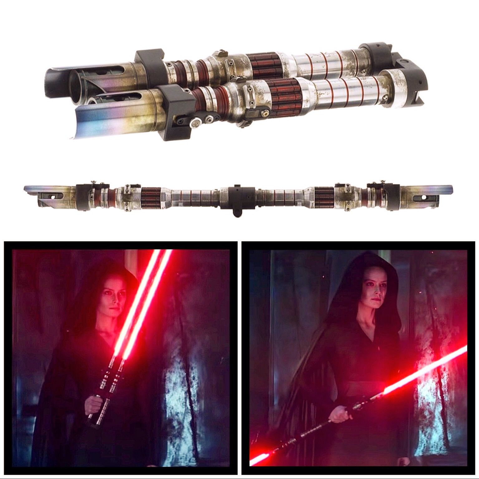 Dark Side Rey And Double Bladed Lightsaber Wallpapers