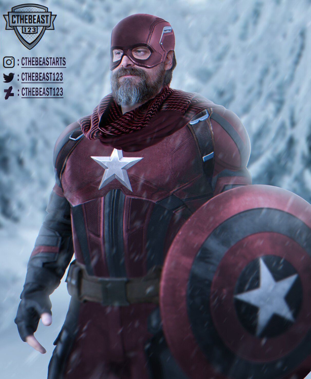 David Harbour As Red Guardian Art Wallpapers